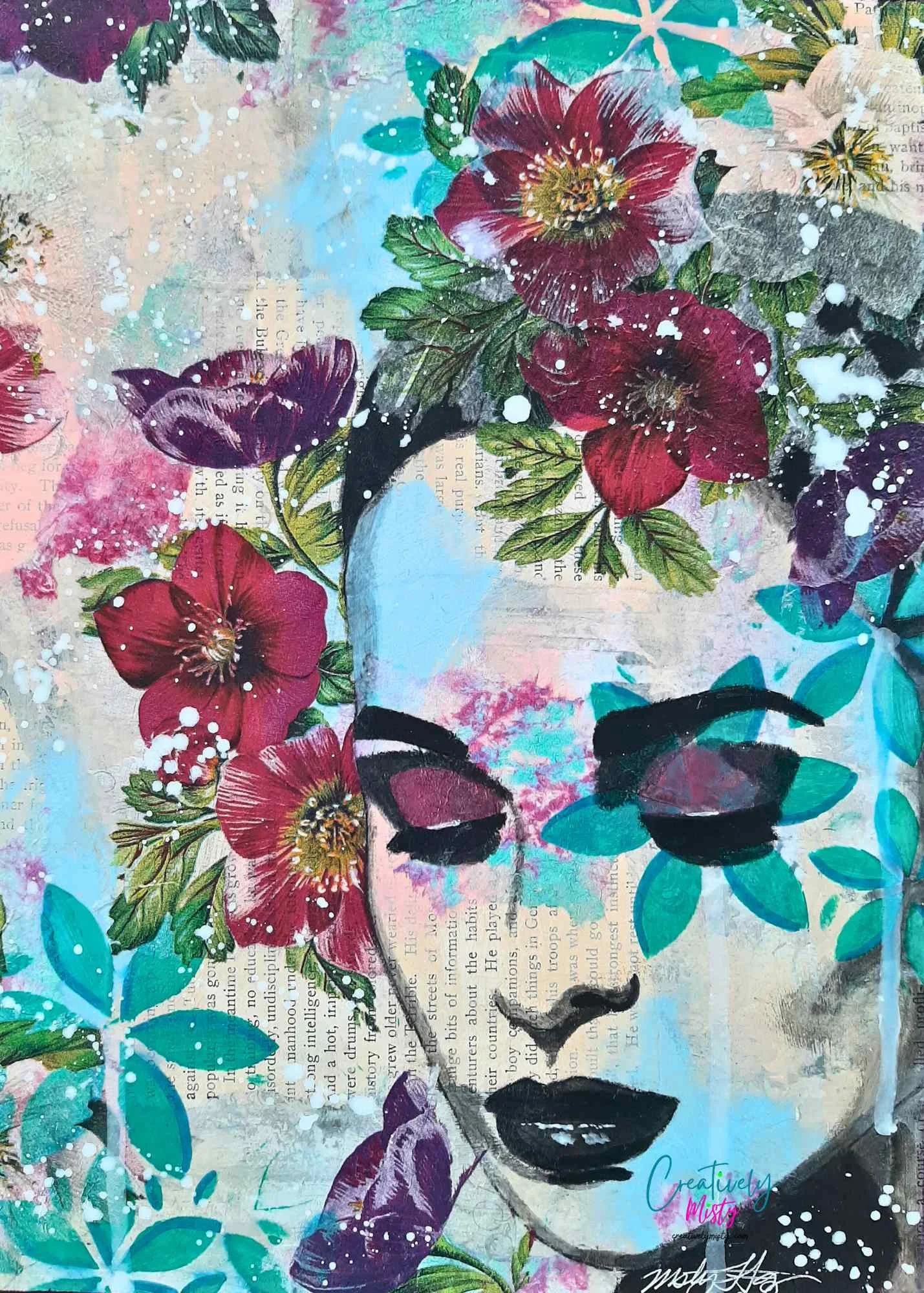 Mixed media Journey to Self: Destiny canvas by mixed media artist Misty Gage