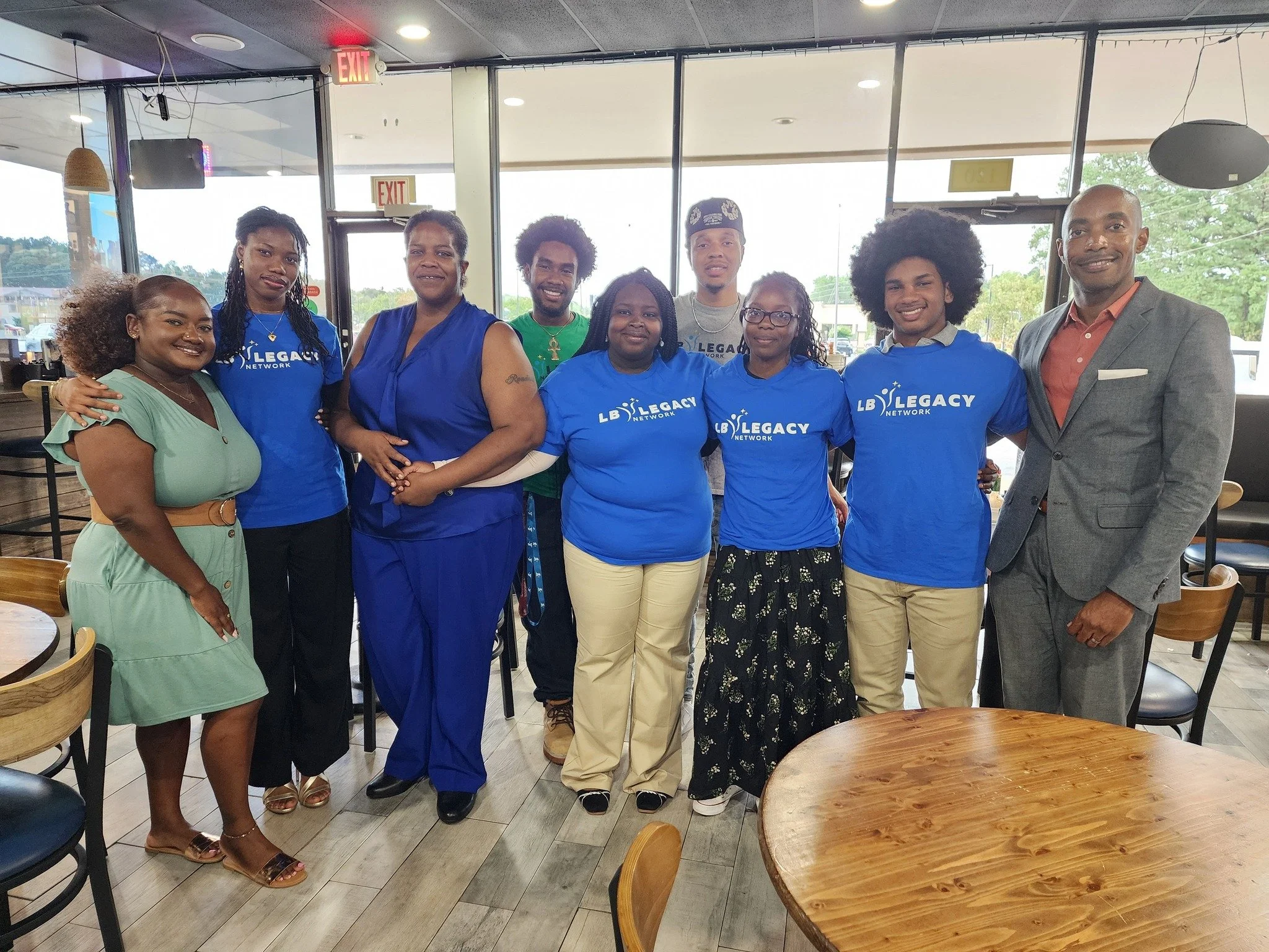 Scholarship recipients w/ family and friends