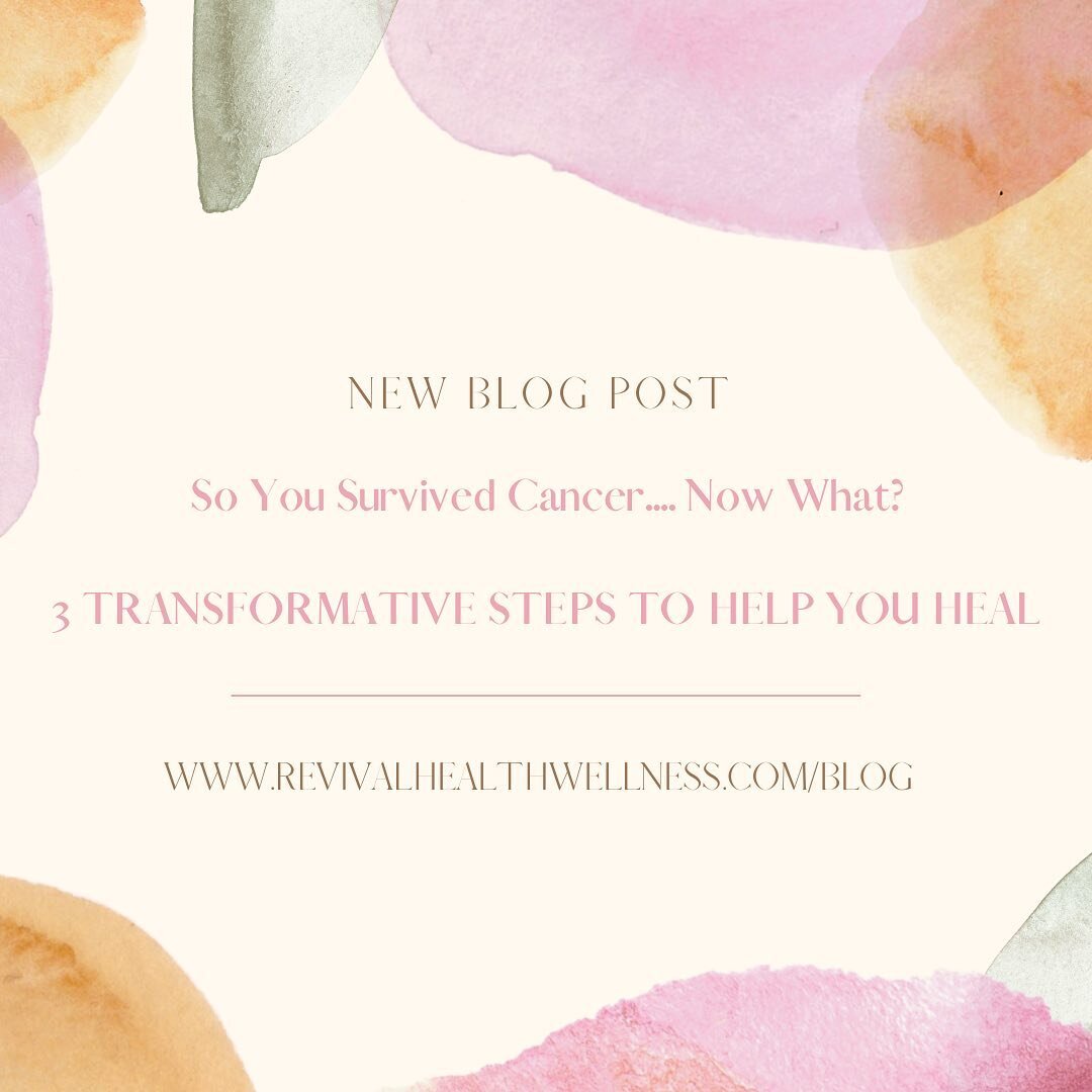 NEW BLOG POST!

Do you know someone who has just finished cancer treatments? Have you yourself just started your cancer recovery chapter? 

If so, check out my new blog for 3 transformative steps to help you begin healing&hellip;

Most of the time, w