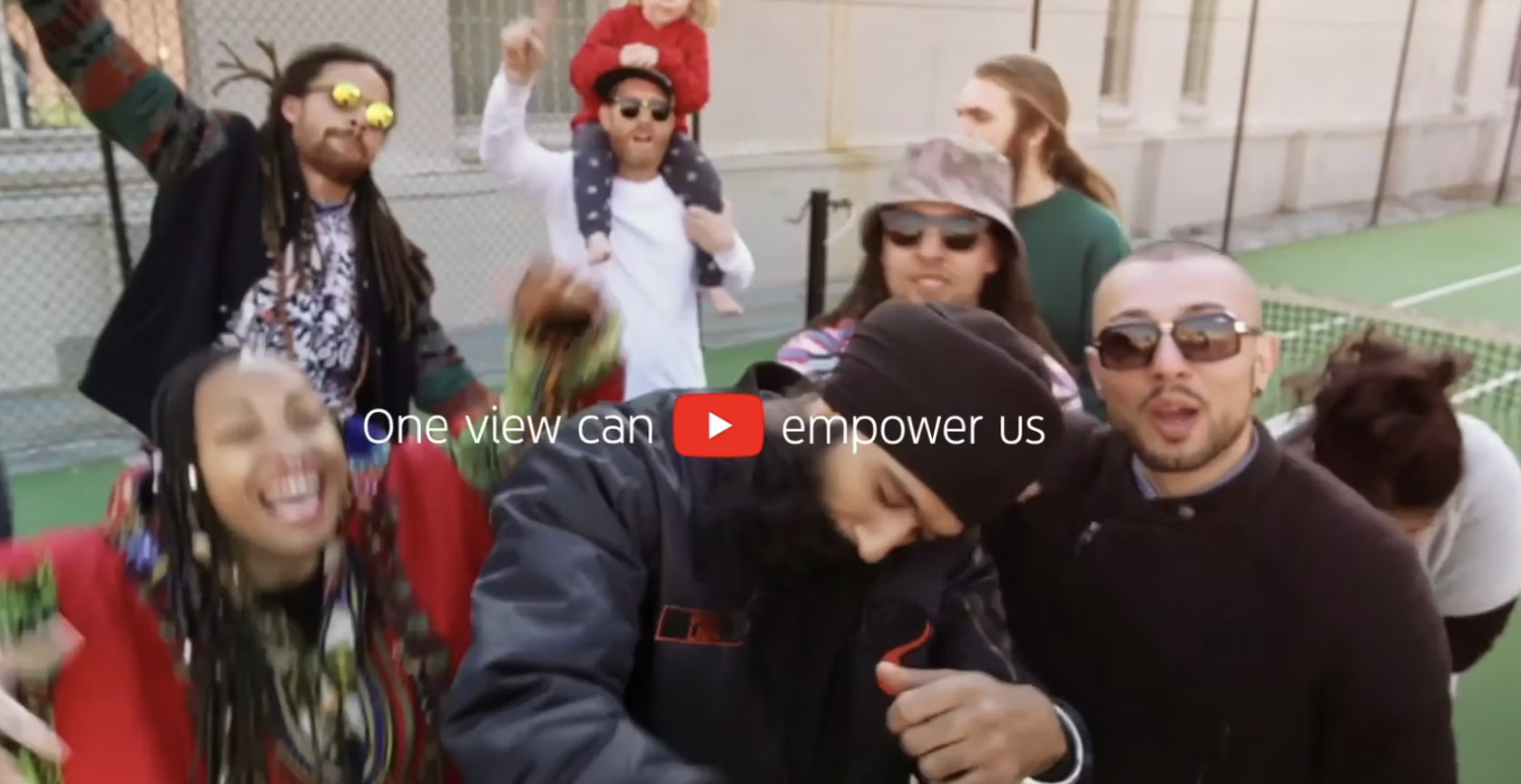 a still from a YouTube video from 2018 titled "Creators for Change" about how one view can empower many