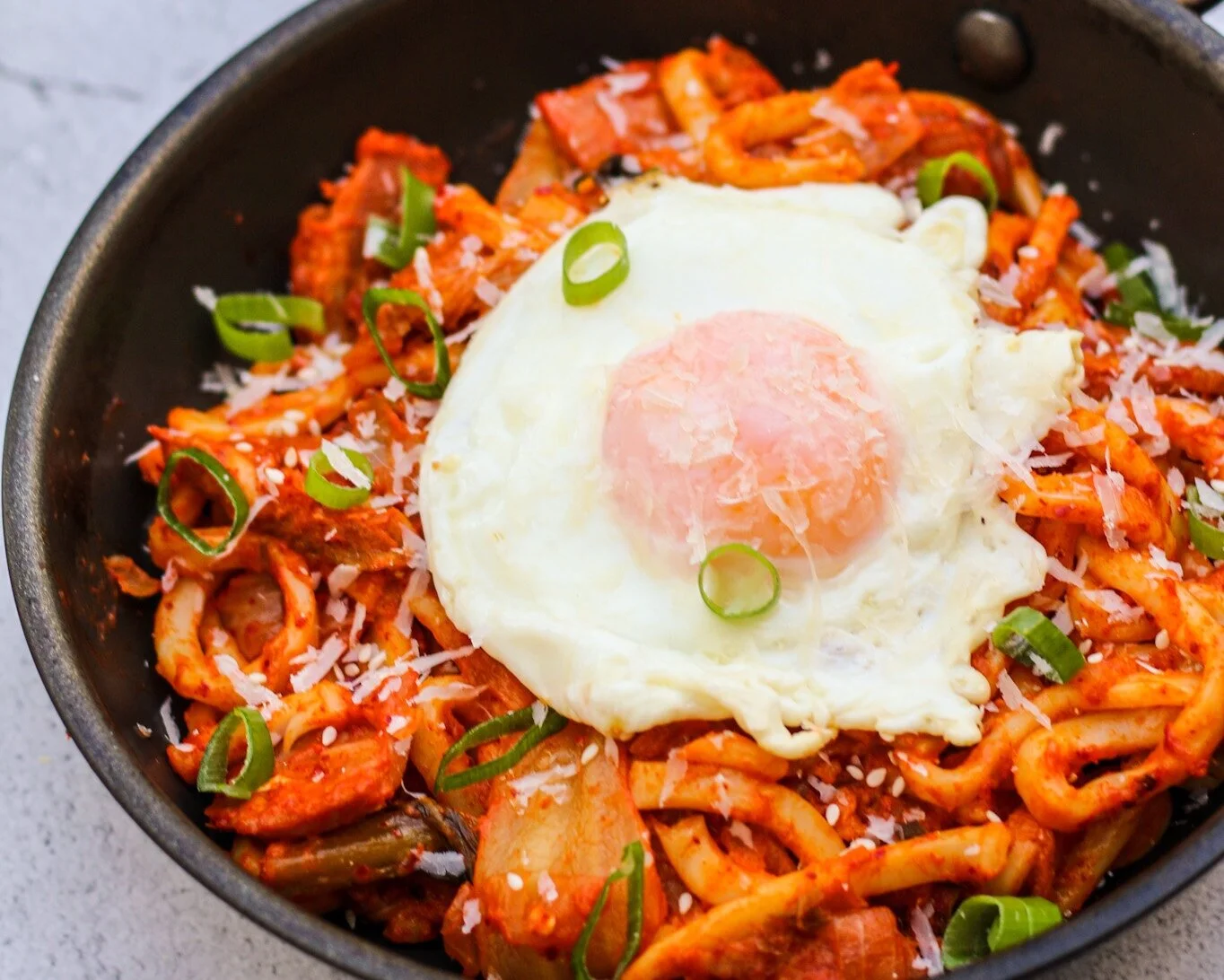 Kimchi Carbonara Udon — Sense Of Food
