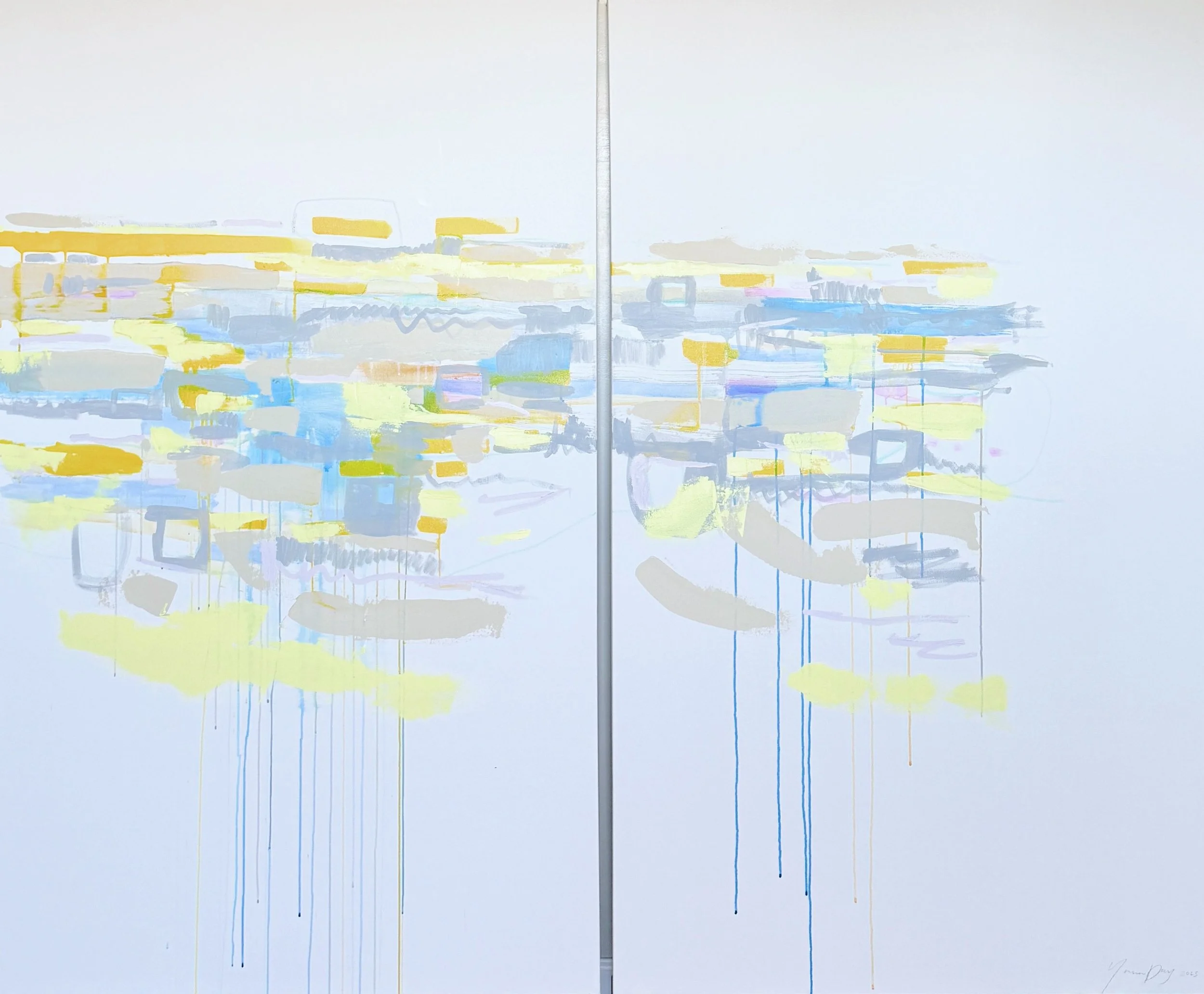 Daydream, Acrylic on canvas, Two 36" x 60" canvases, Available