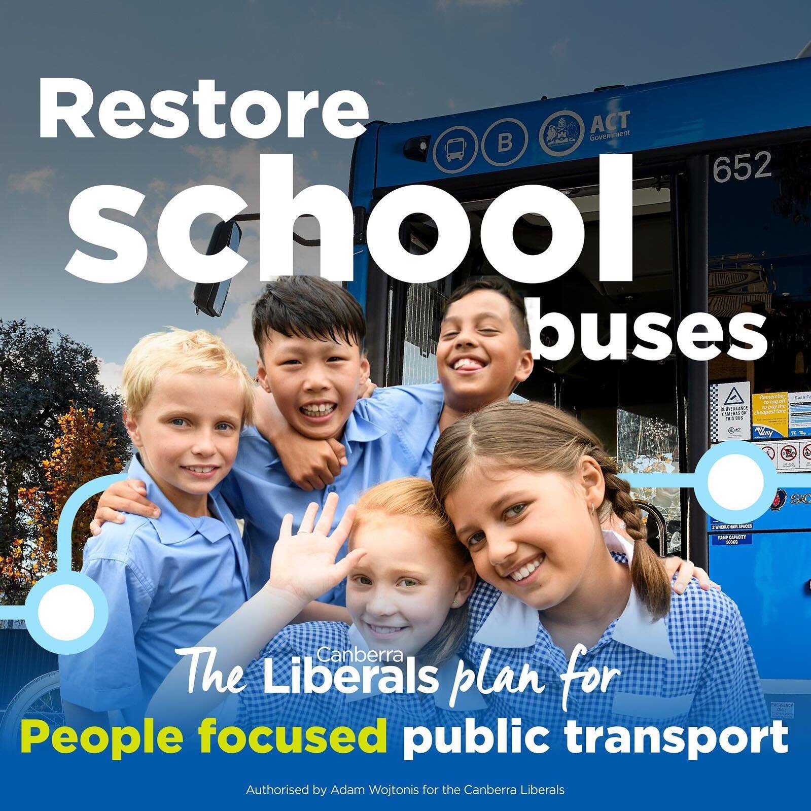 A Canberra Liberals Government will implement a service guarantee, which will cover rapid, local, school and Xpresso bus routes and will be defined by service frequency and type of route. 

This guarantee will ensure that Canberrans will be given a r