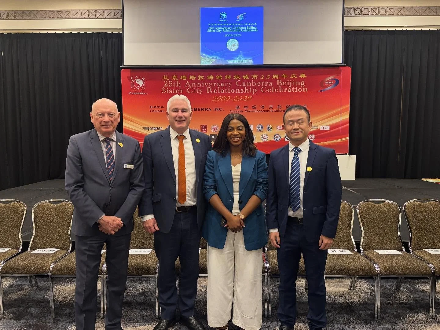 I was with Chiaka Barry MLA and James Milligan MLA last week to celebrate the 25th Anniversary of the Canberra Beijing Sister City relationship at the Canberra Hyatt. Thank you Derek Jiang JP, President of both the Australia-China Economic and Cultur
