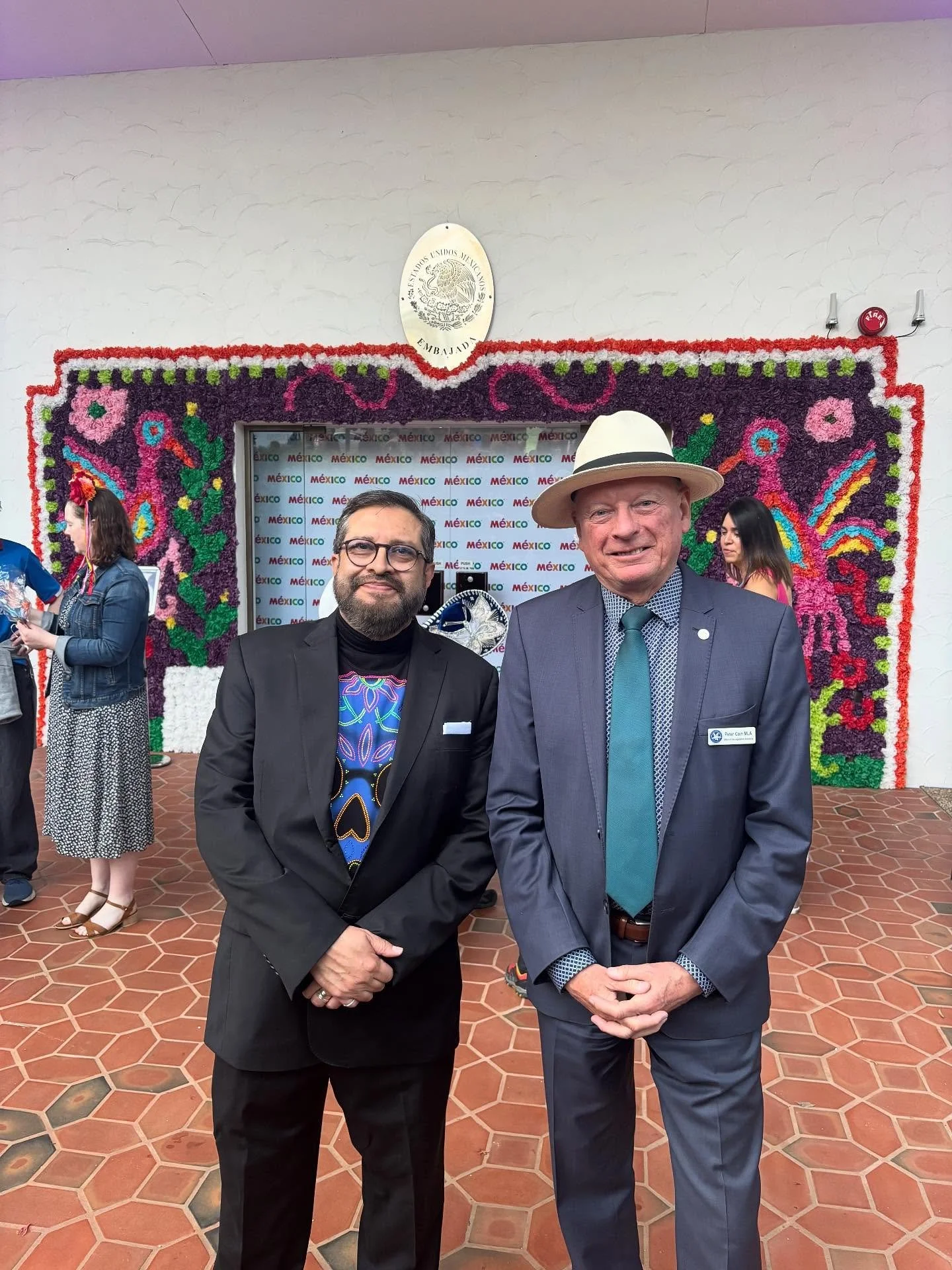 At the Mexican Embassy Saturday evening for the Day of the Dead celebration with the Ambassador for Mexico, HE Ernesto Cespedes Oropeza, to remember and honour lost loved ones.