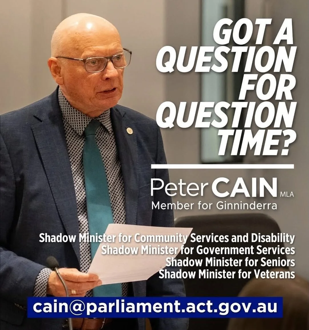 I&rsquo;m back at it again tomorrow for the 1st day of the 2nd consecutive week of Sittings in the ACT Legislative Assembly! 
If you have questions you&rsquo;d like me to ask, please reach out via cain@parliament.act.gov.au.
