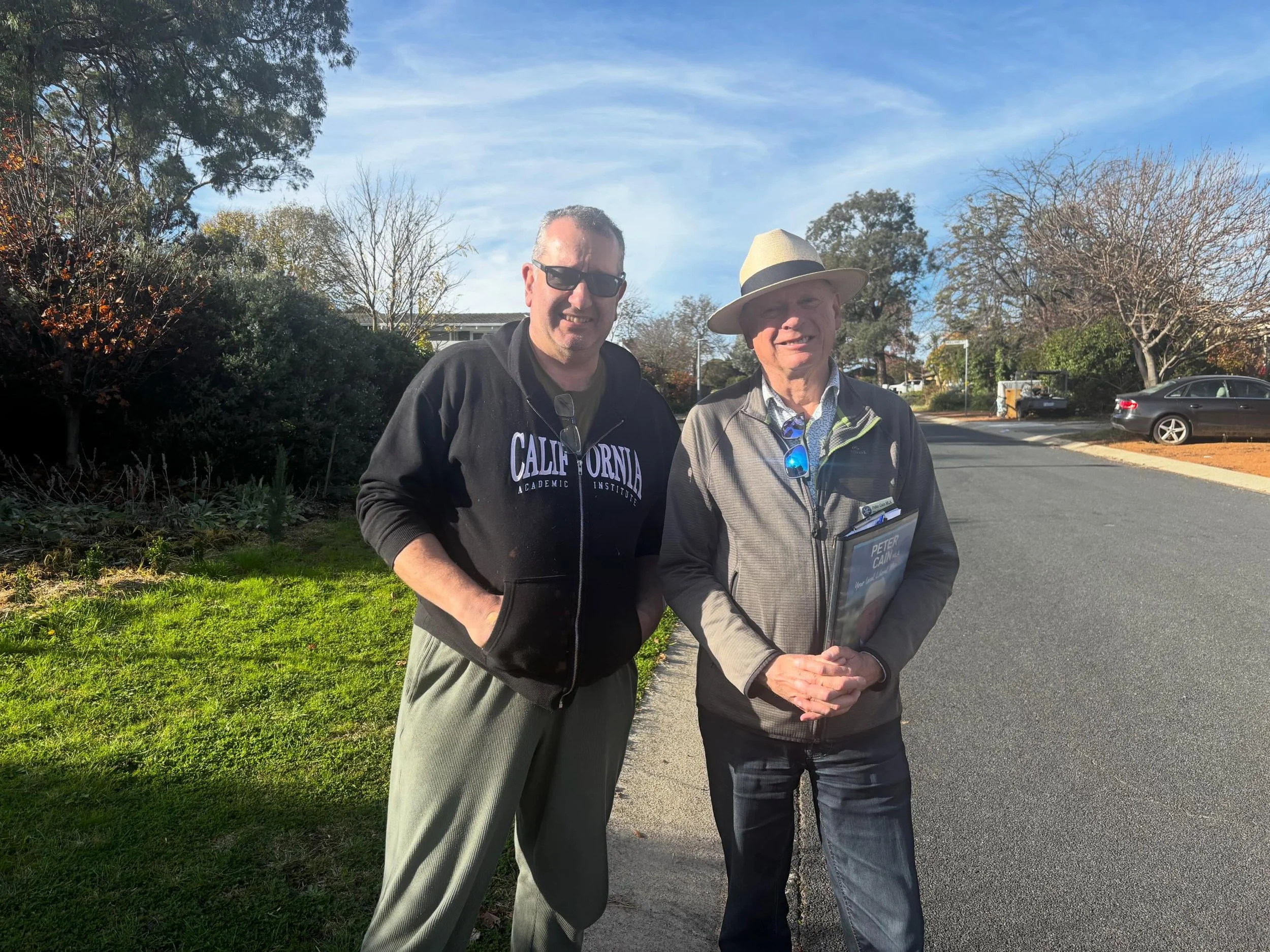 Delighted to cross paths with, amongst others, Elias Hallaj, from
Macgregor/Holt Neighbourhood Watch, and his daughter while out doorknocking this afternoon.