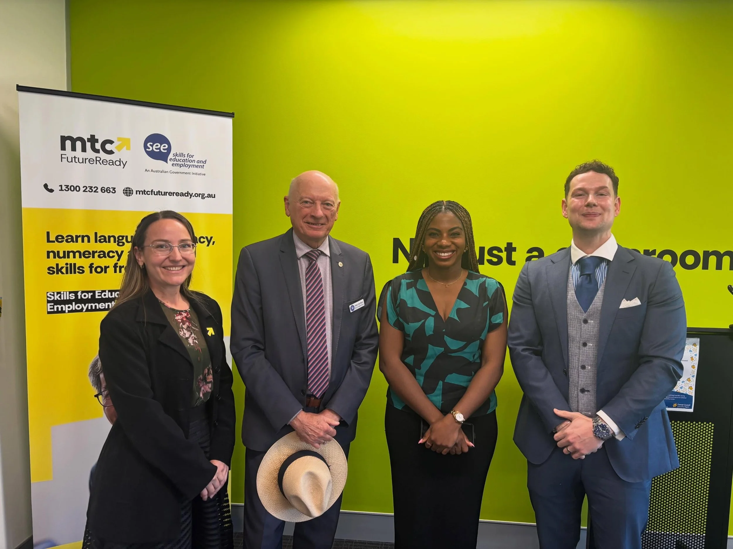 Thank you MTC FutureReady for holding a Biggest Morning Tea at your Belconnen Training Centre last Friday to raise funds for the Cancer Council, and for inviting Chiaka Barry MLA and me to this worthy event.

Almost 1 in 2 Australians will be diagnos