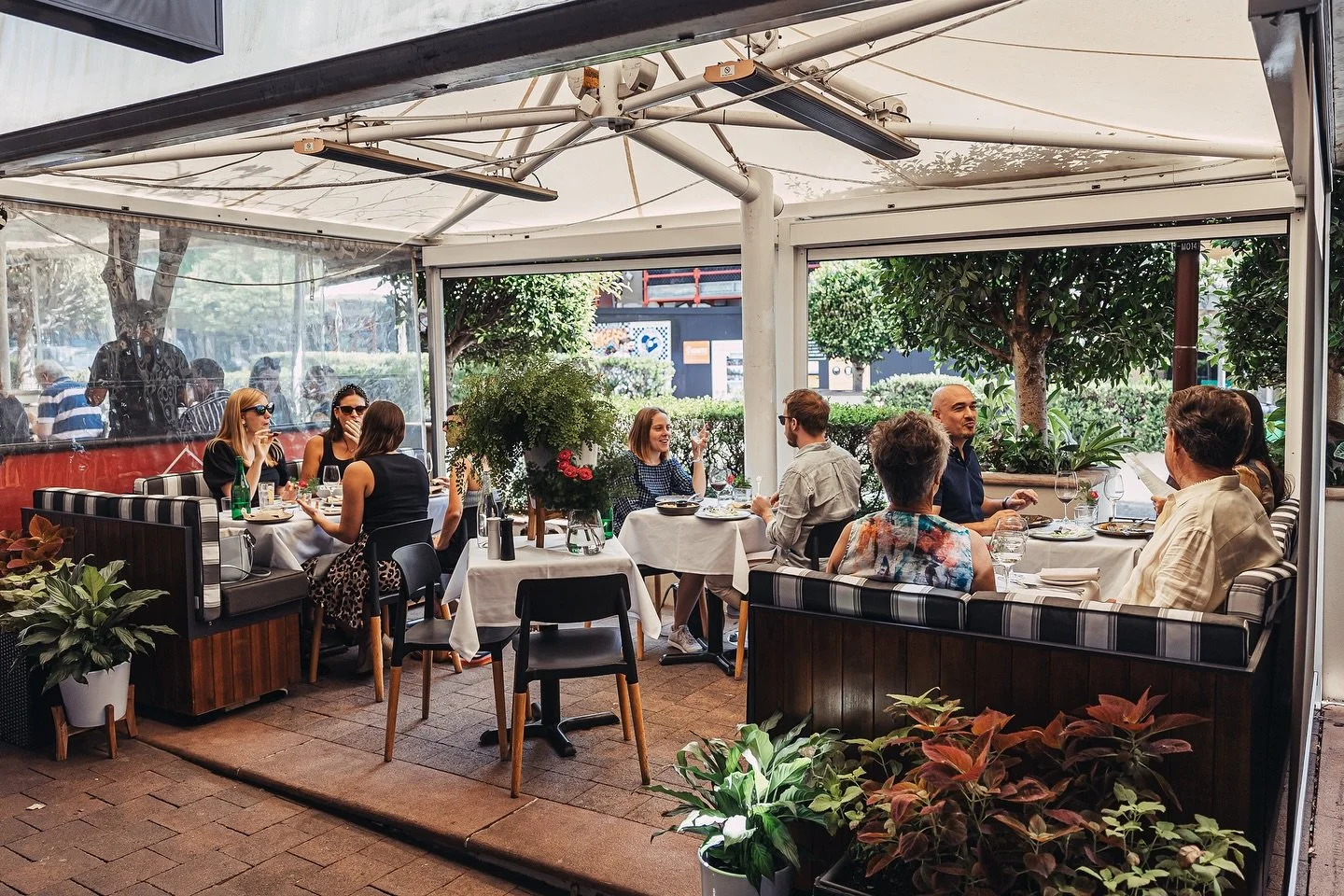 Our Alfresco dining area is perfect for those lazy lunches during the warmer months or a group get together for drinks for up to 14 friends. Look forward to see you out there !!