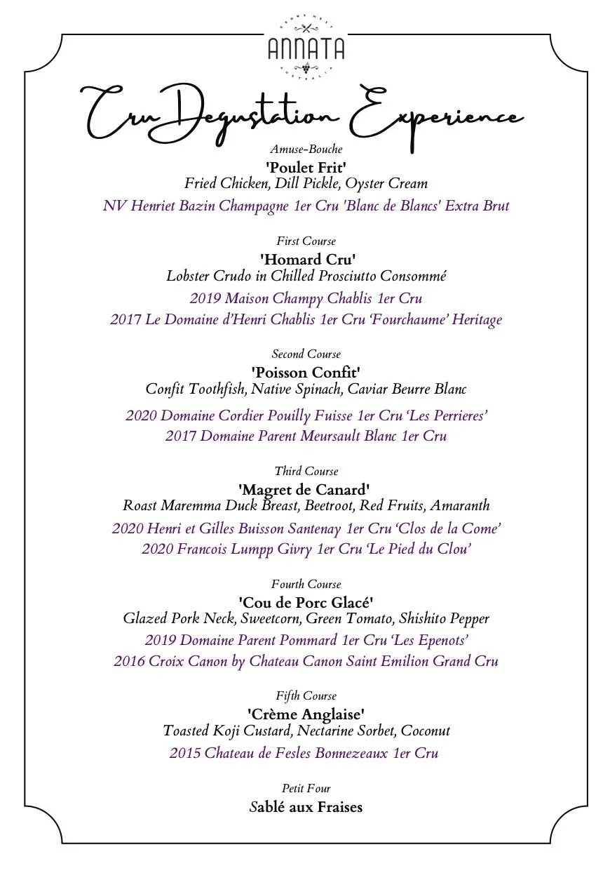 Cru Degustation Experience — Annata Restaurant