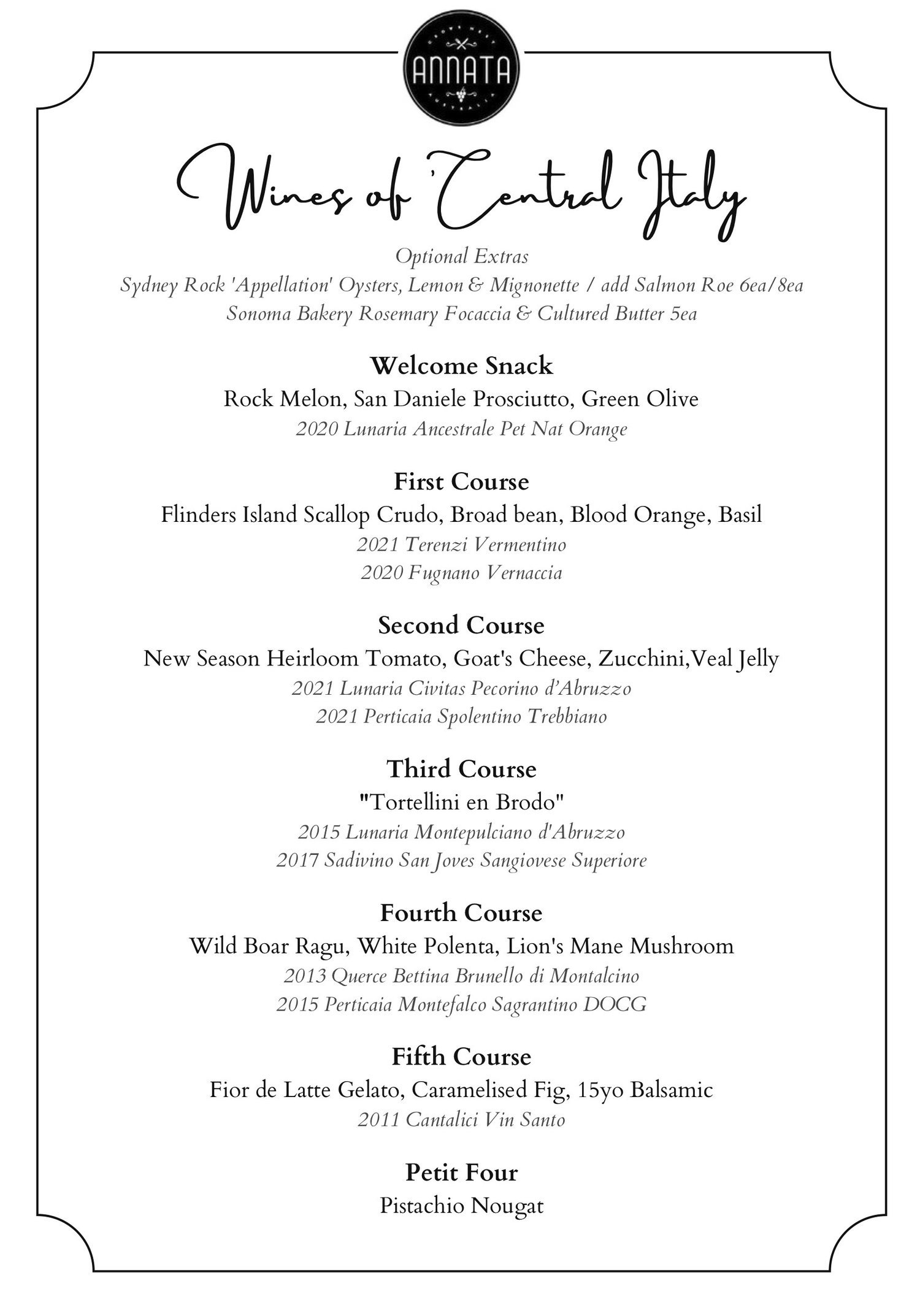 The Wines Of Central Italy 5 Course Degustation Dinner Annata the-wines-of-central-italy-5-course-degustation-dinner-annata