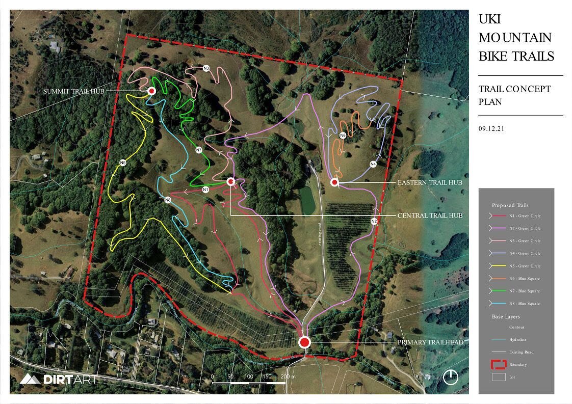 Some of you may of seen this already - if not this is the Dirt Art trail master plan for Uki. - Cool huh. 

So what now?
Now council has certainty that the design is good they shall send it out to tender. Council is finalising the scope of works docu