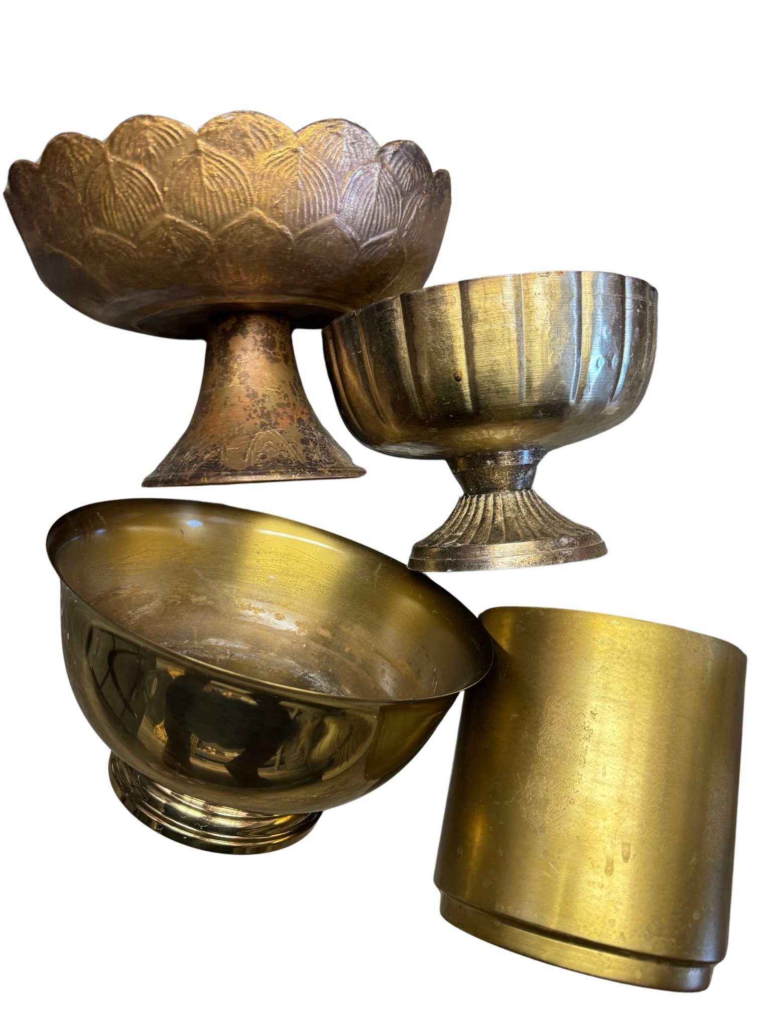 Assorted Brass Vessels and Compotes
