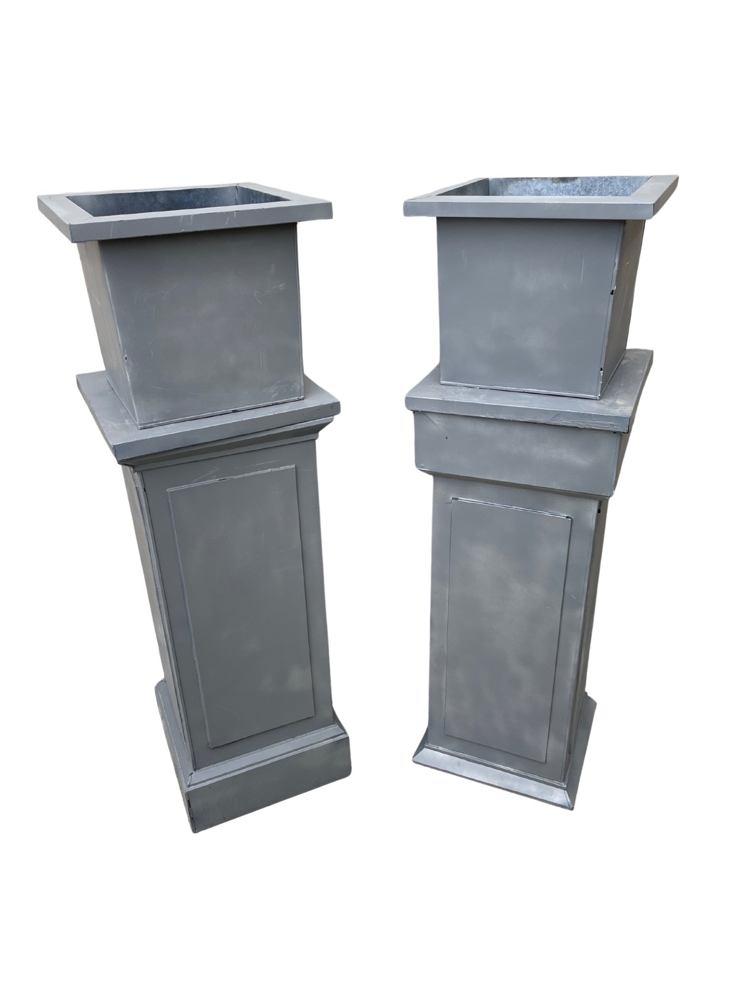 Tall Metal Pedestal Planters