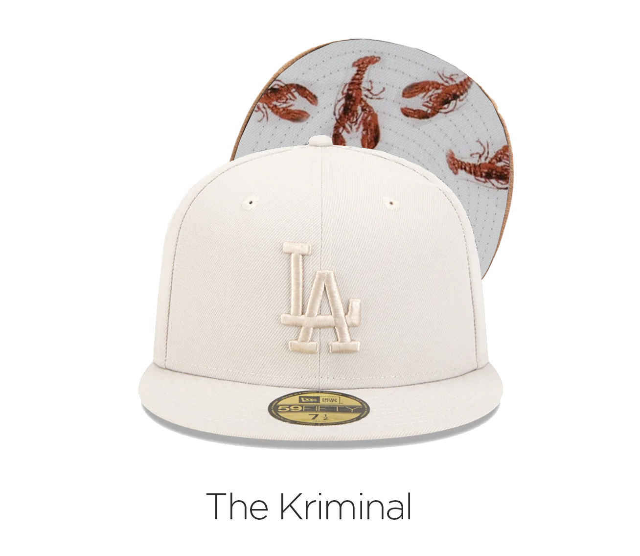A hat that fuses two of Kramer's most iconic run-ins with the law, capturing his eccentric misadventures on opposite coasts. On one side, a nod to his lobster poaching escapade in the Northeast; on the other, his mix-up as a suspected serial killer d