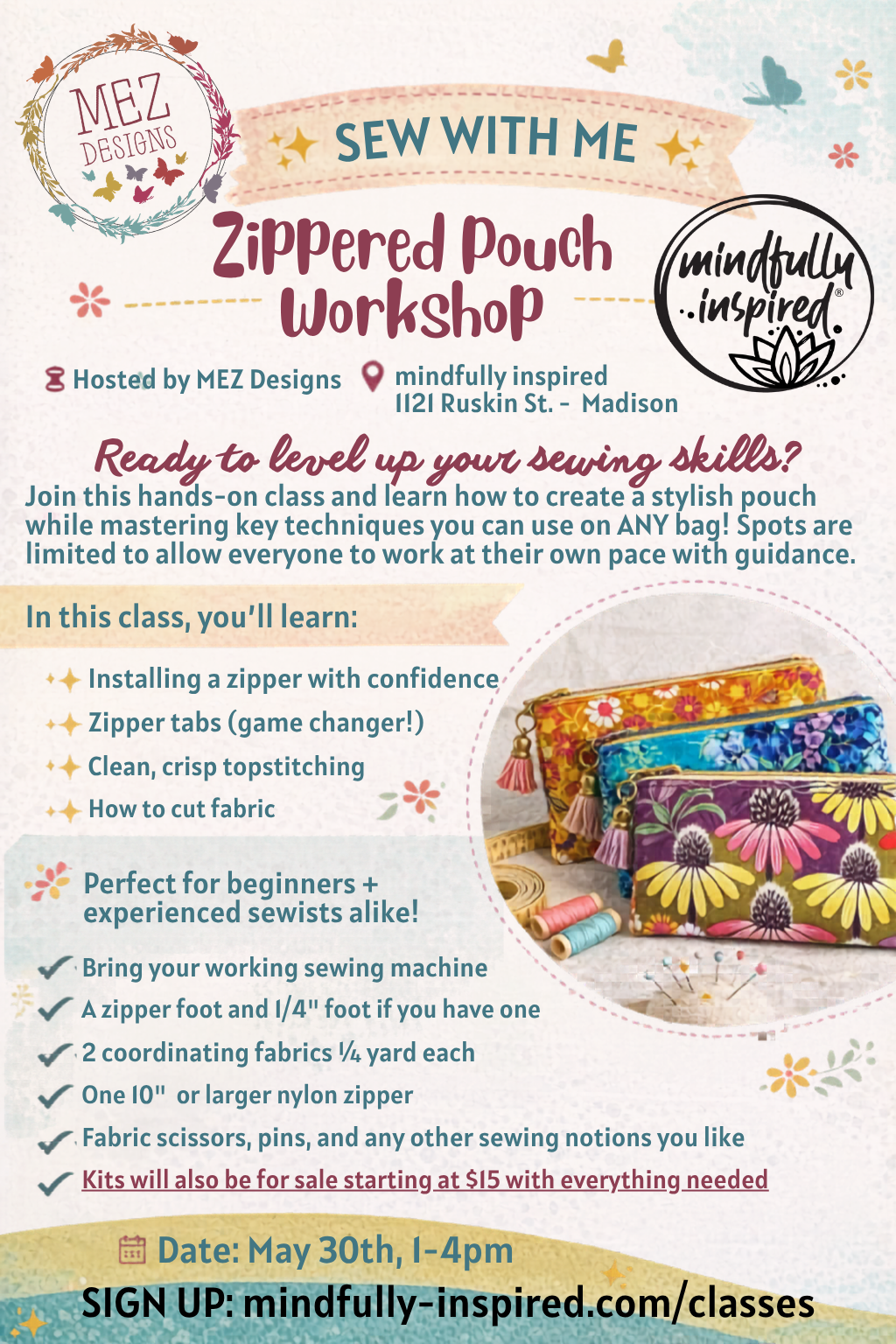 Zippered Pouch Workshop
