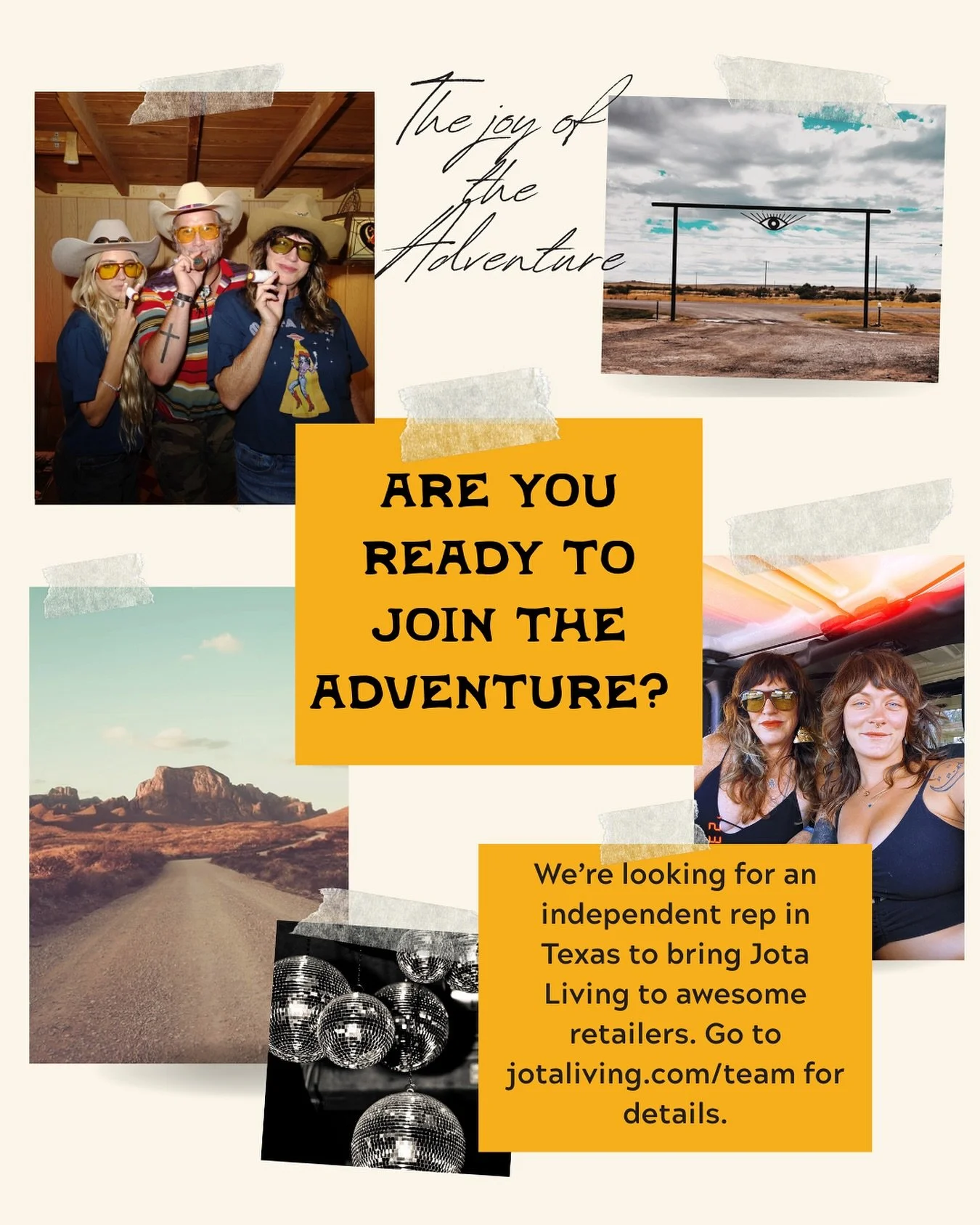 Do you know someone who loves h&euro;mp and sales in TEXAS? @JotaLiving is expanding in Texas and we&rsquo;re looking for an independent sales pro to help us spark the movement. We&rsquo;re looking for someone who knows the scene, loves building rela