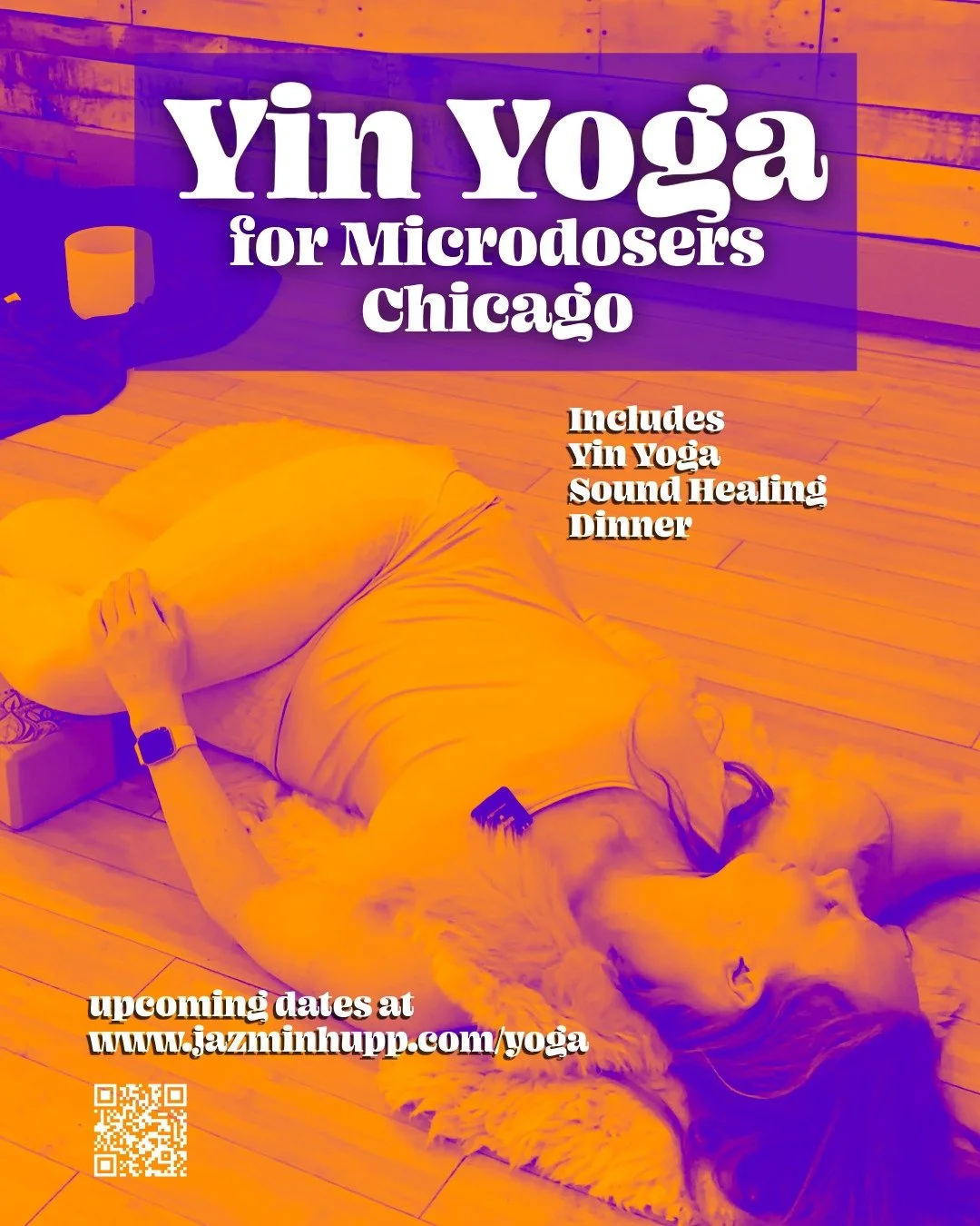 After becoming an expert at hiding that I'm HIGH for yoga class 😶&zwj;🌫️... I've been teaching my own secret class here in Chicago. Over the last year, I've been hosting 6 students at a time for yogic stretches, sound healing, and vegetable soup di