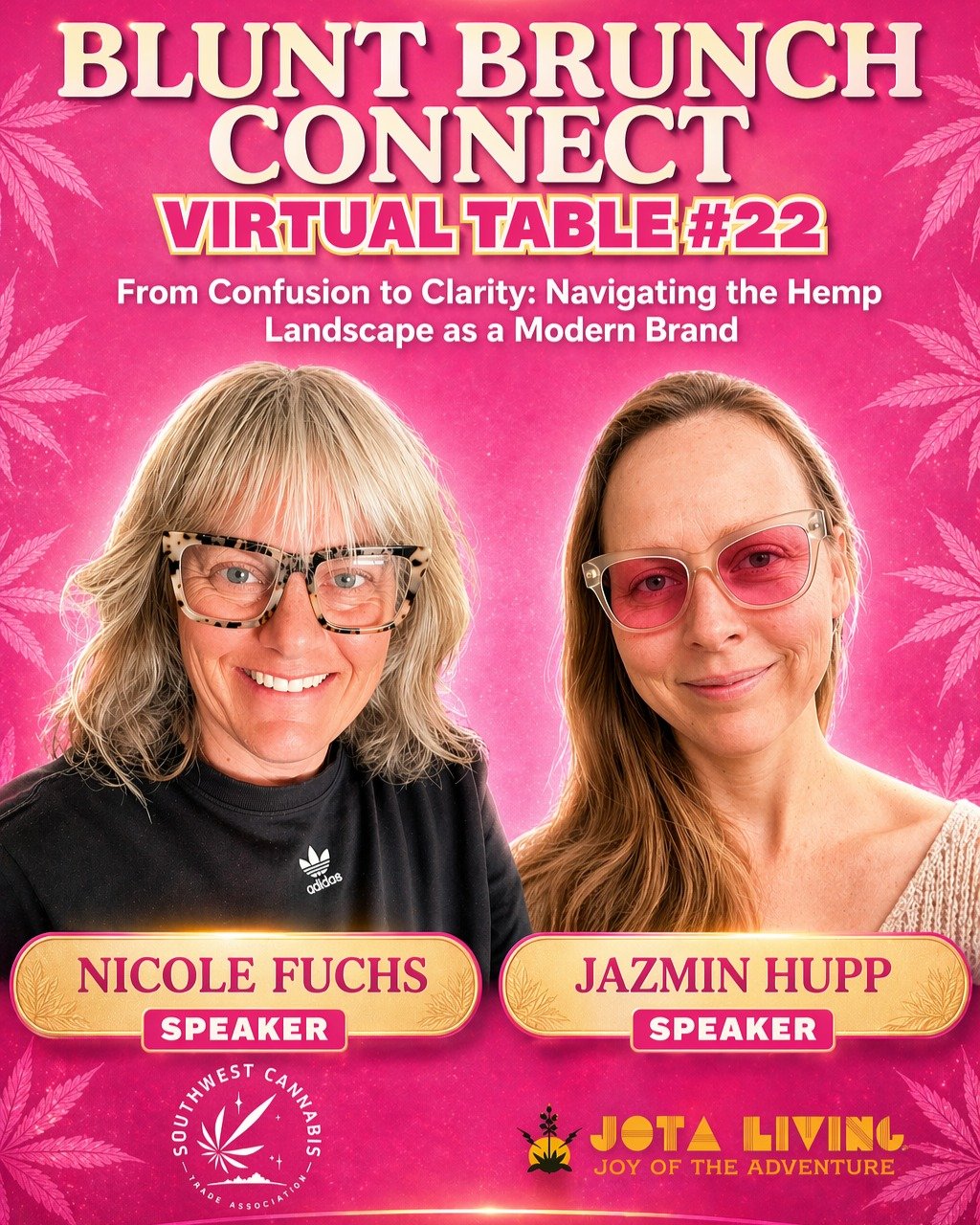 I'll be speaking at the @bluntbrunch_ virtual table on May 26. Come join the conversation for femme c*nn*bis &amp; h*mp professionals 👯&zwj;♀️ I'll be sharing what I've learned leading marketing for @womengrow (sold in 2018), Etain Health now @fluen