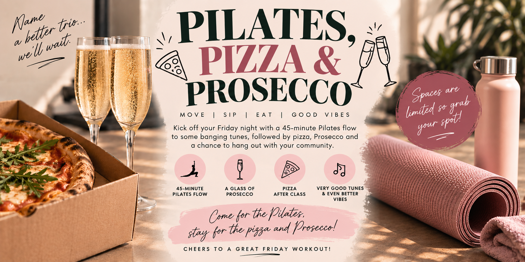 Pilates, Pizza and Prosecco (P) - Ellenbrook