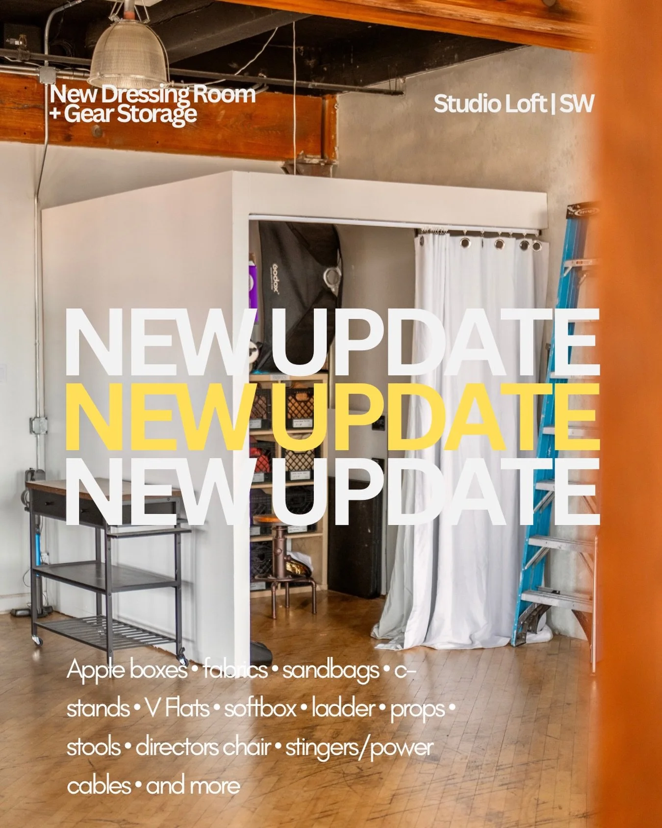 Our loft now has a dedicated dressing room + gear storage to make your shoots smoother and more comfortable.

Same space you love, with natural light pouring in all day ☀️
And we&rsquo;re just getting started&mdash;more updates on the way.

Come shoo