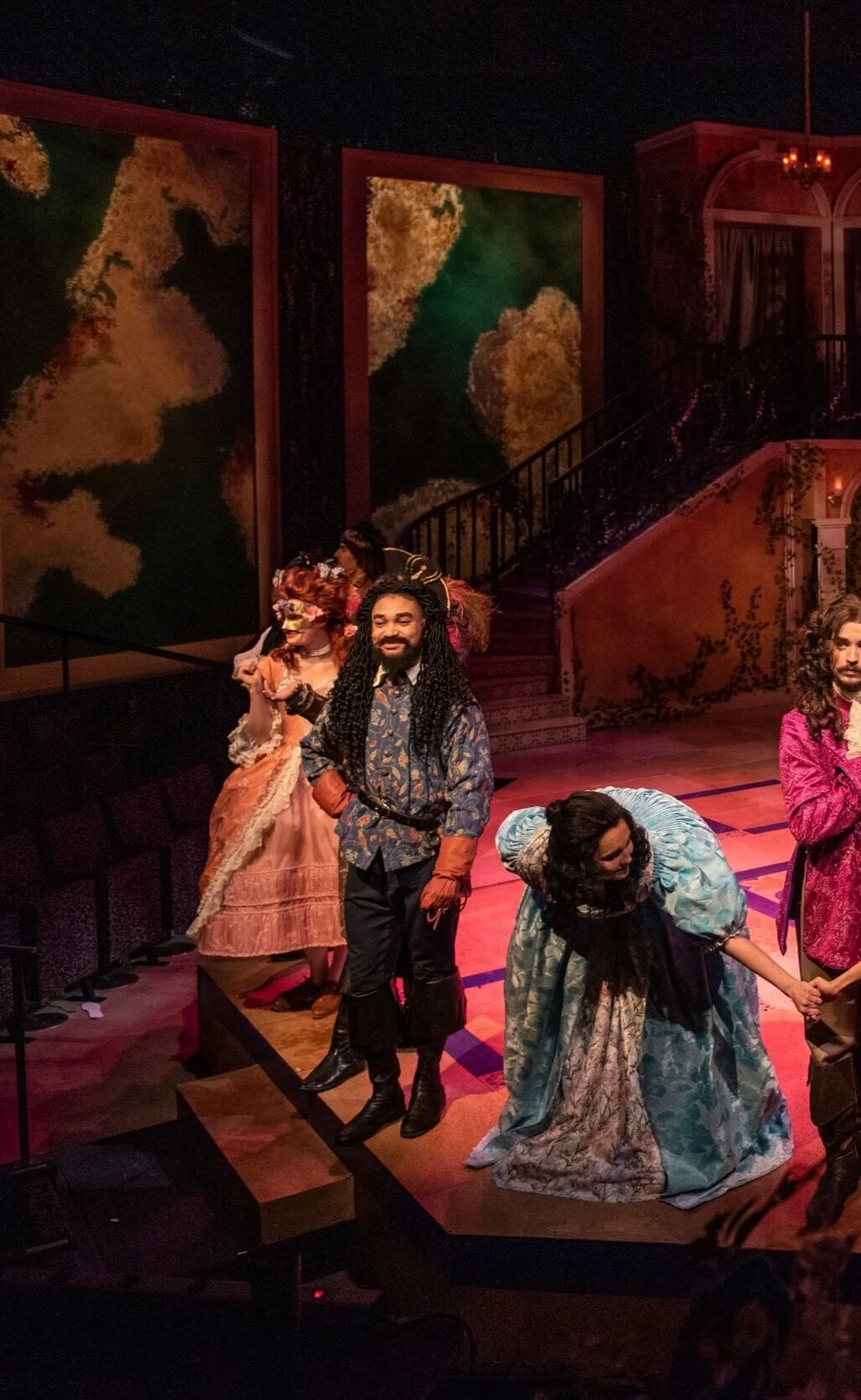 The pink skirt with the tucks and ruffle on stage.