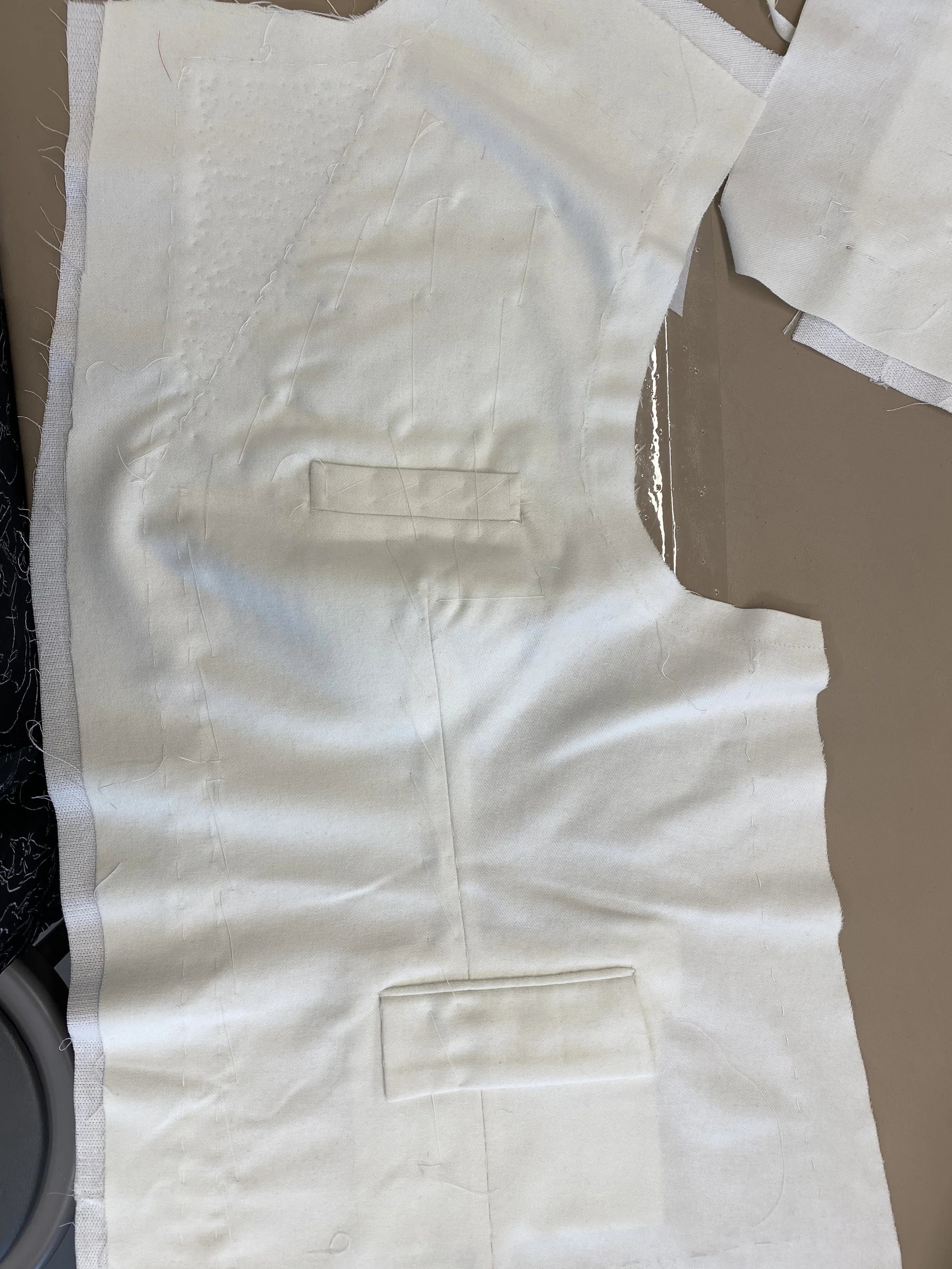 Jacket front on the flat 