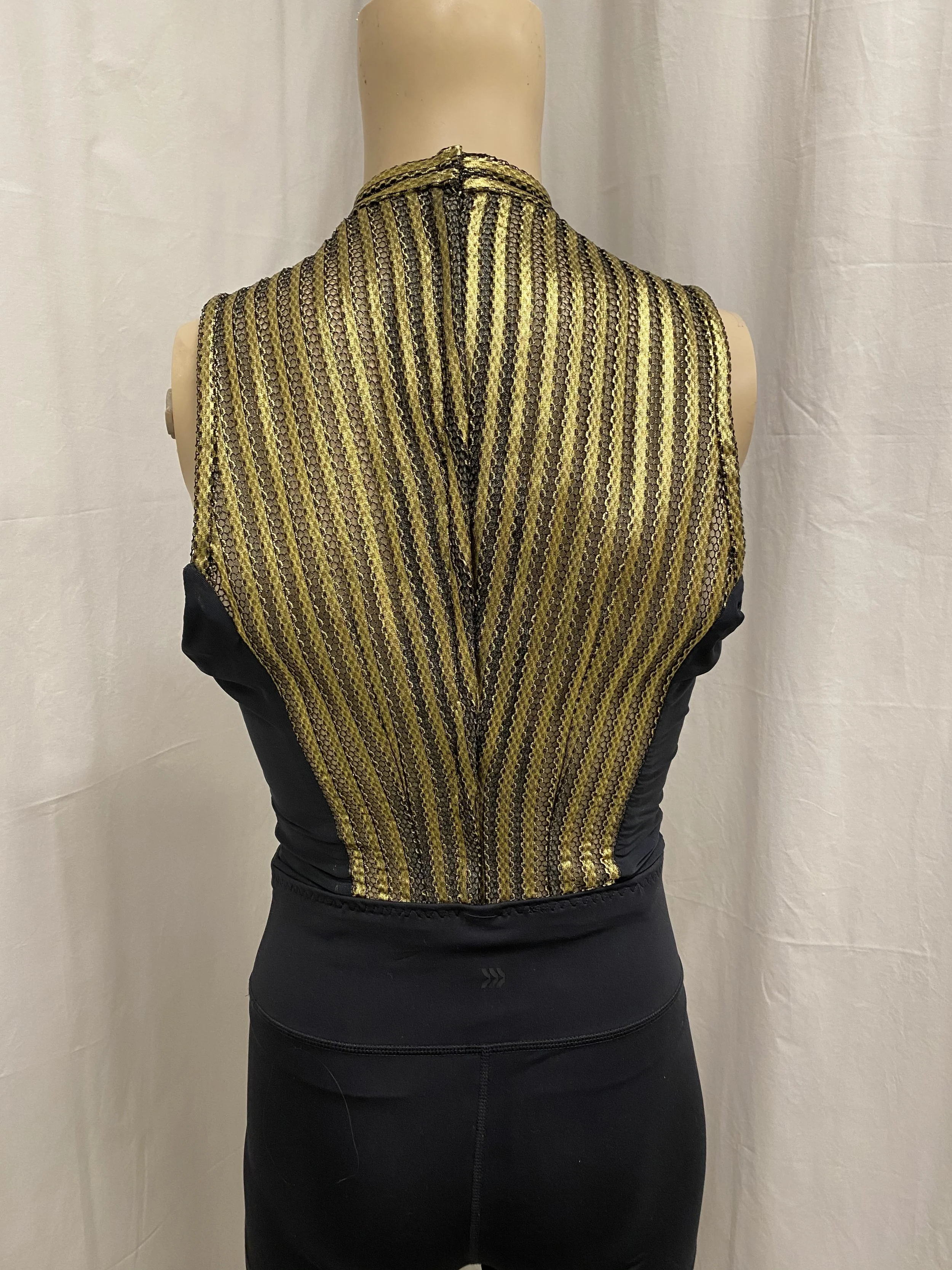 Final mesh shirt - back. Lapped zipper. 