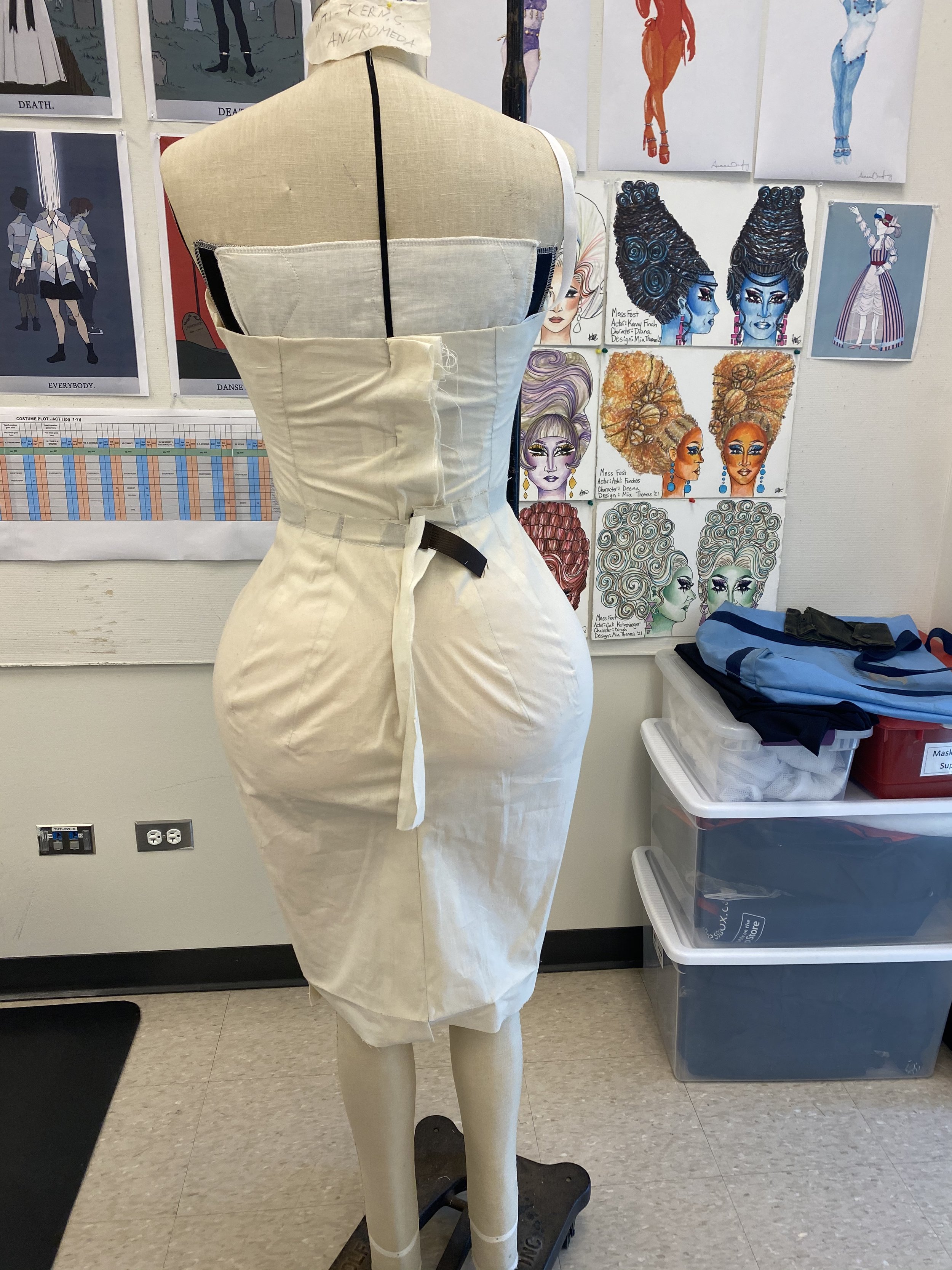 First mock of base dress - back