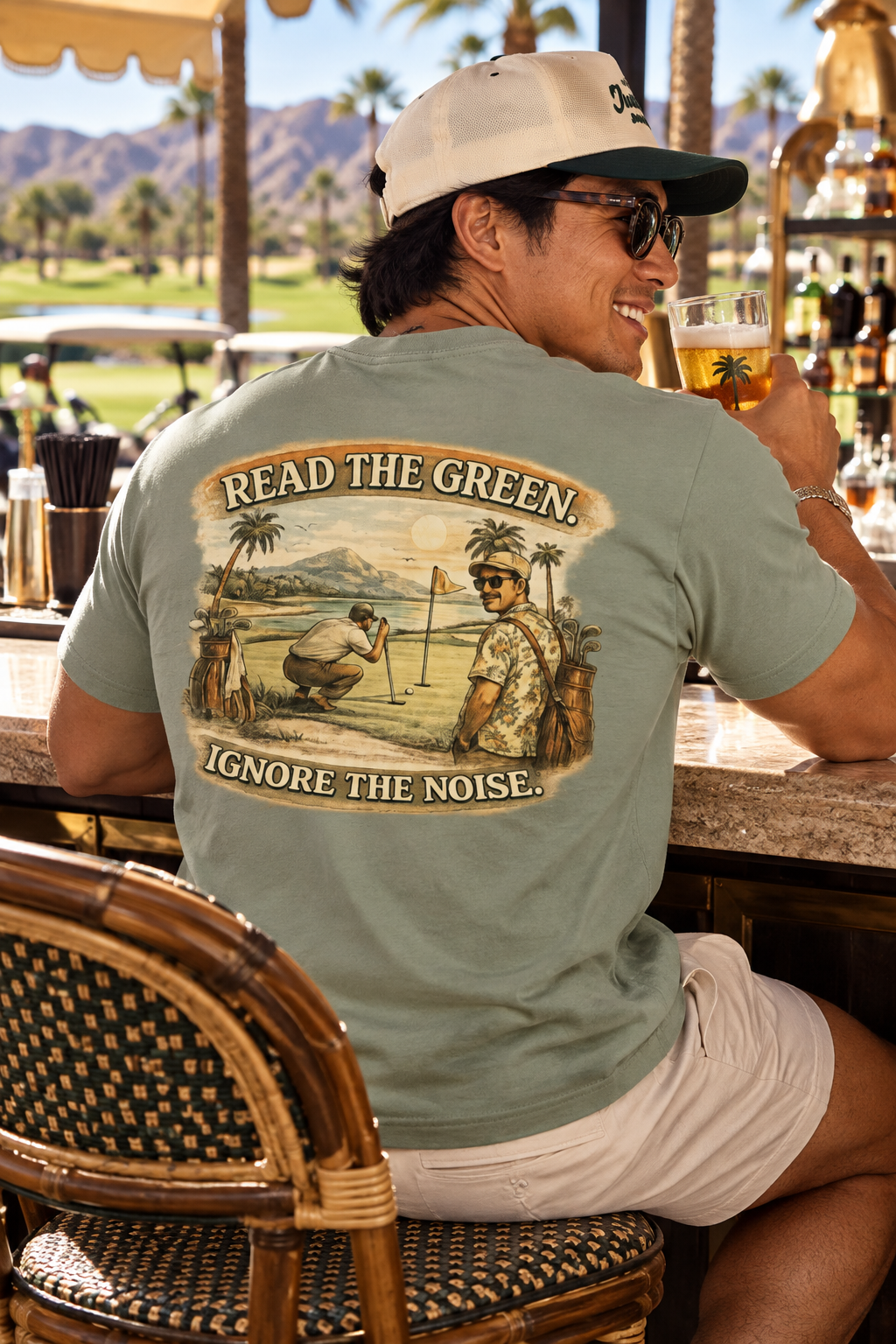 Read the green. Ignore the noise. Tee