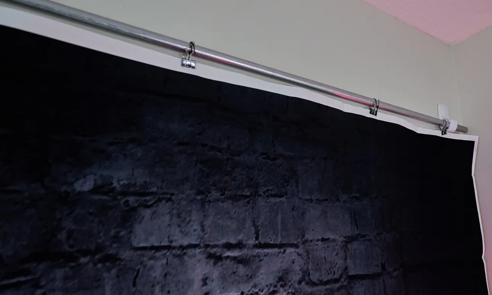 Hanging the backdrop