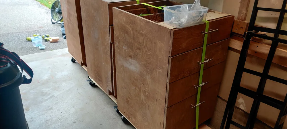 Miter saw stand cabinets