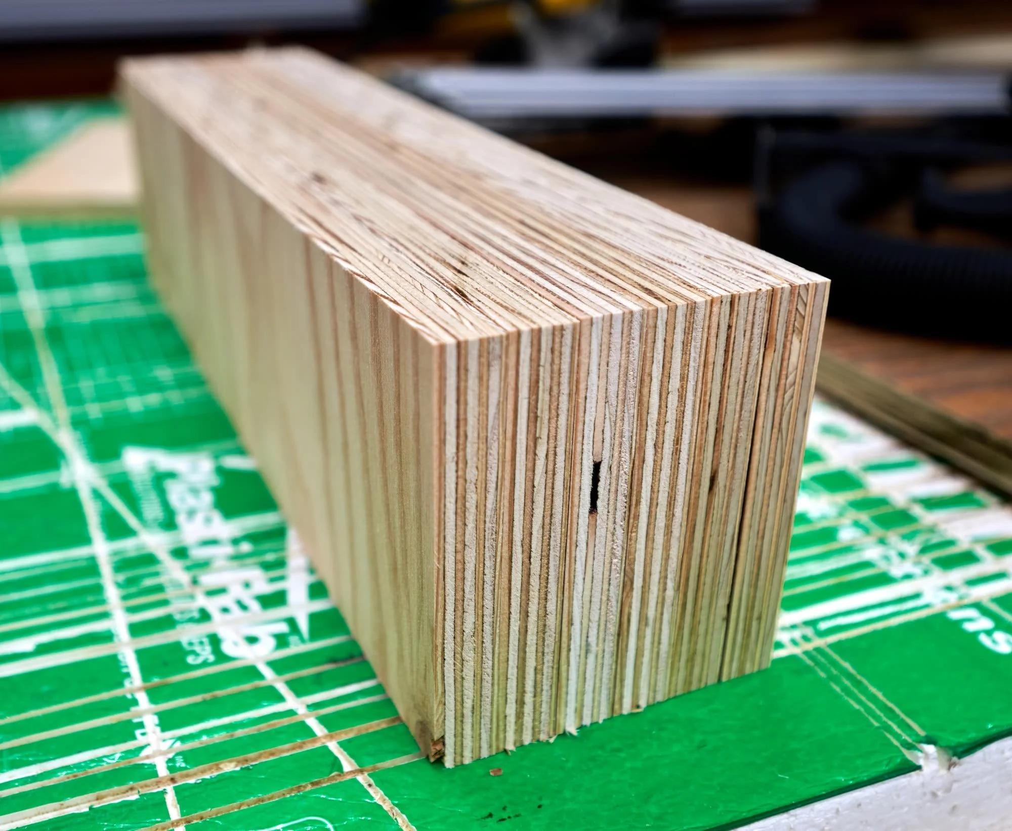 Cutting down plywood strips