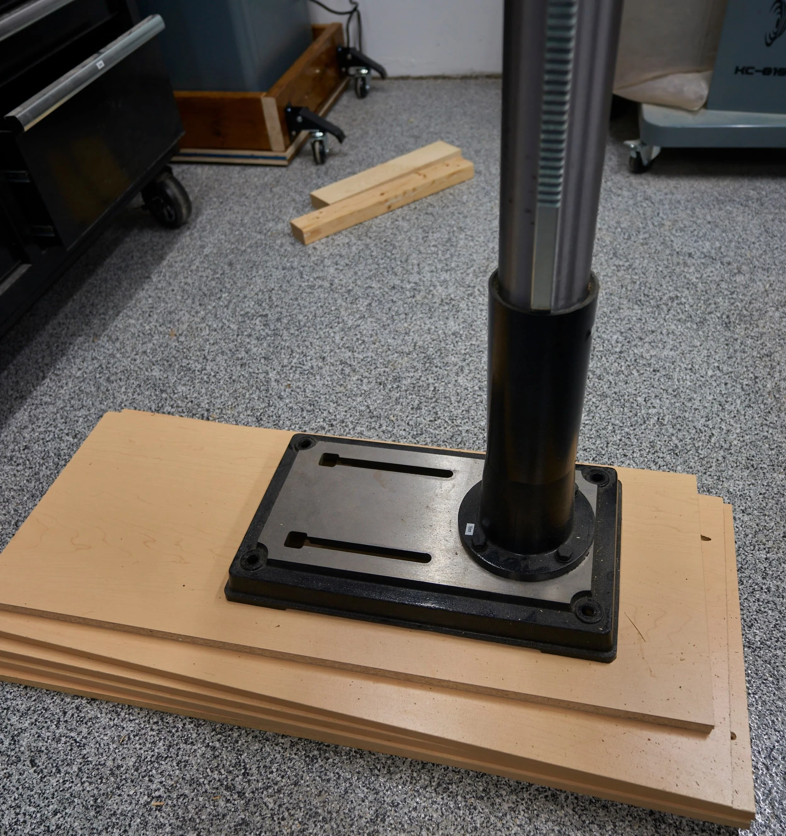 Heaving the drill press off it's existing base