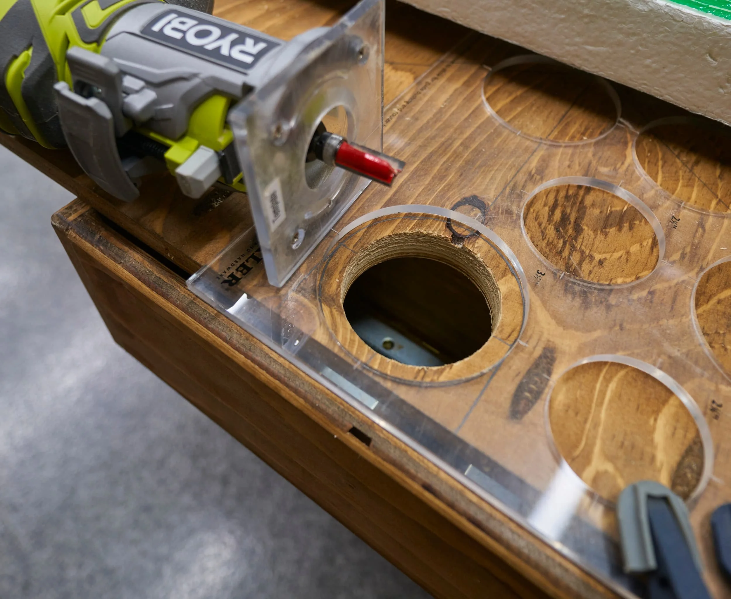 Prepping to route out the hole