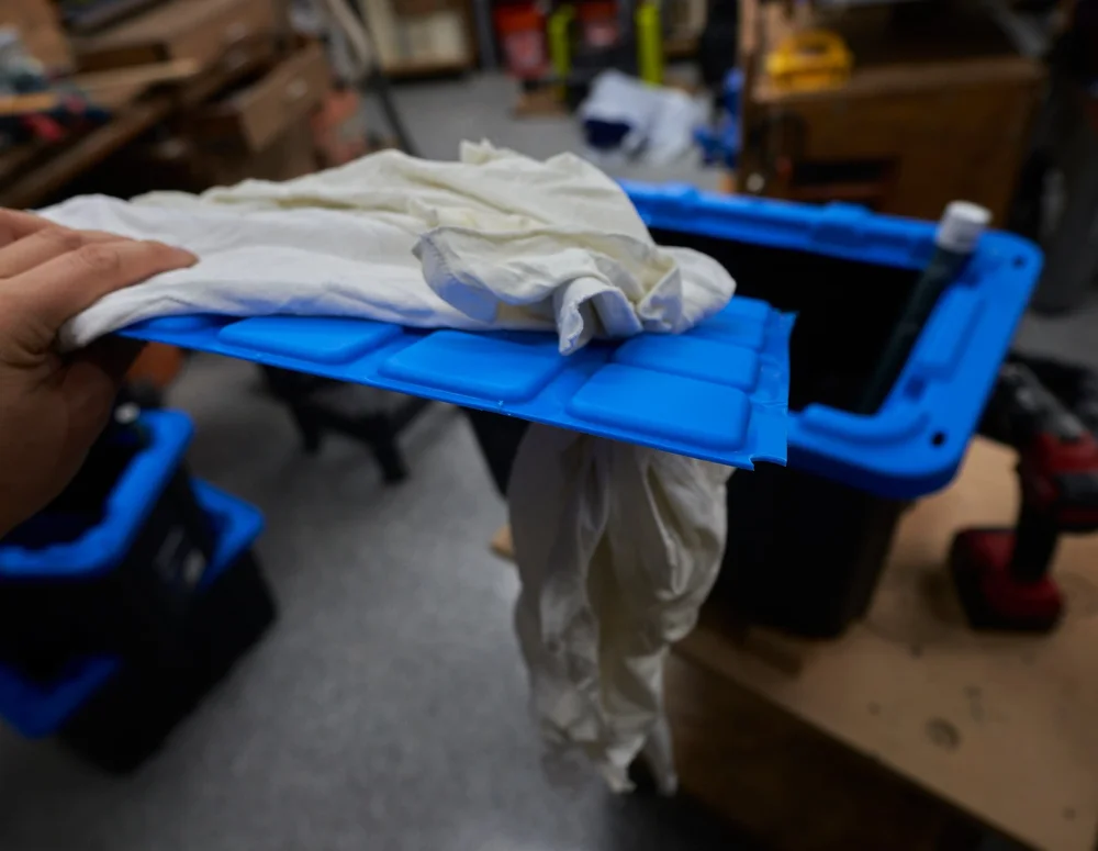 4. Stuff rags through the hole