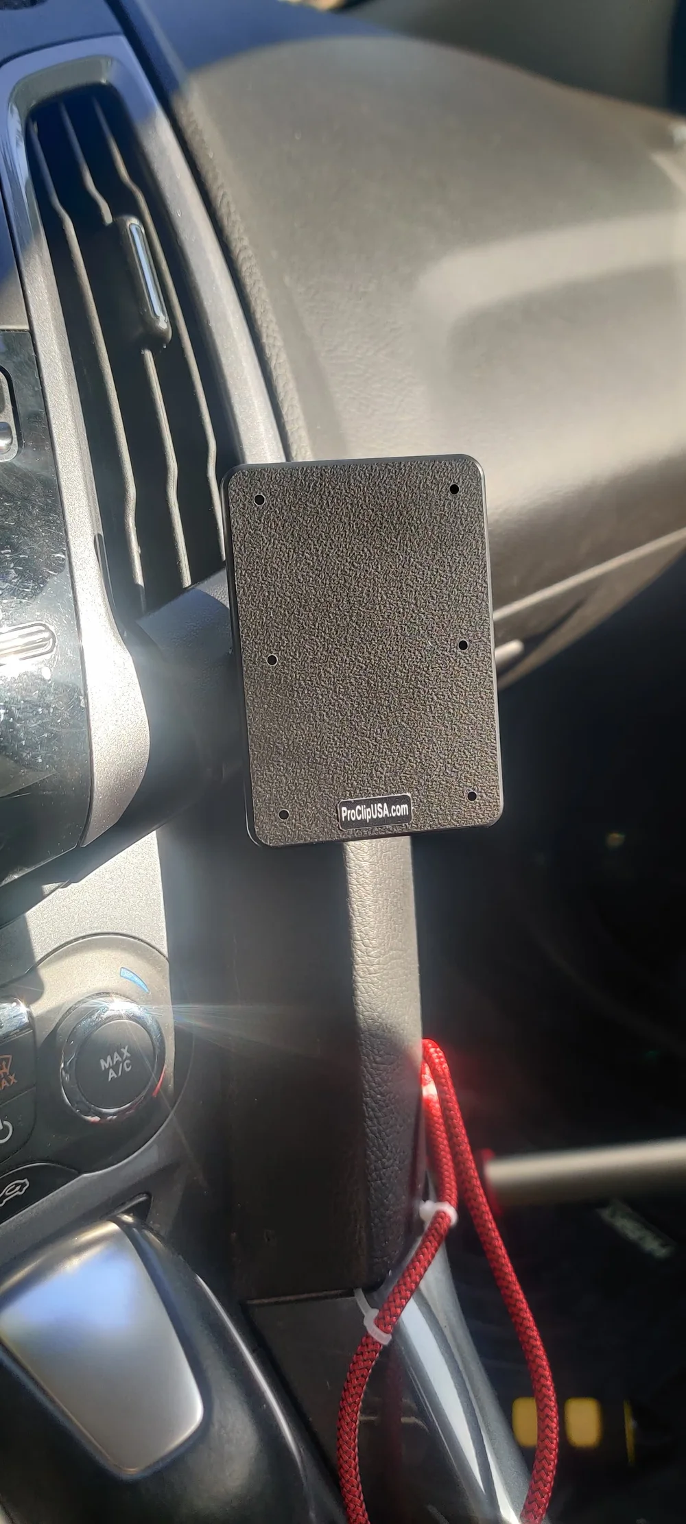 Phone mount installed