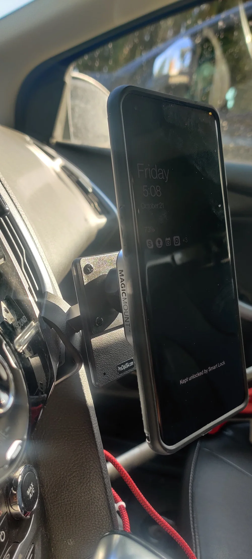 Phone mount screwed down