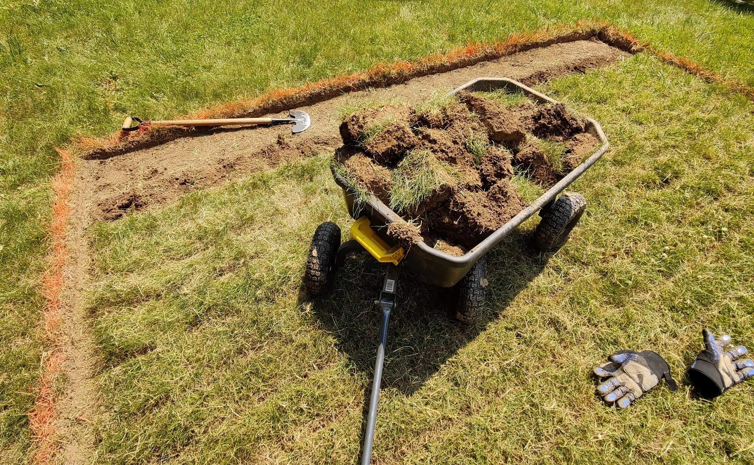 Having a dump cart was helpful