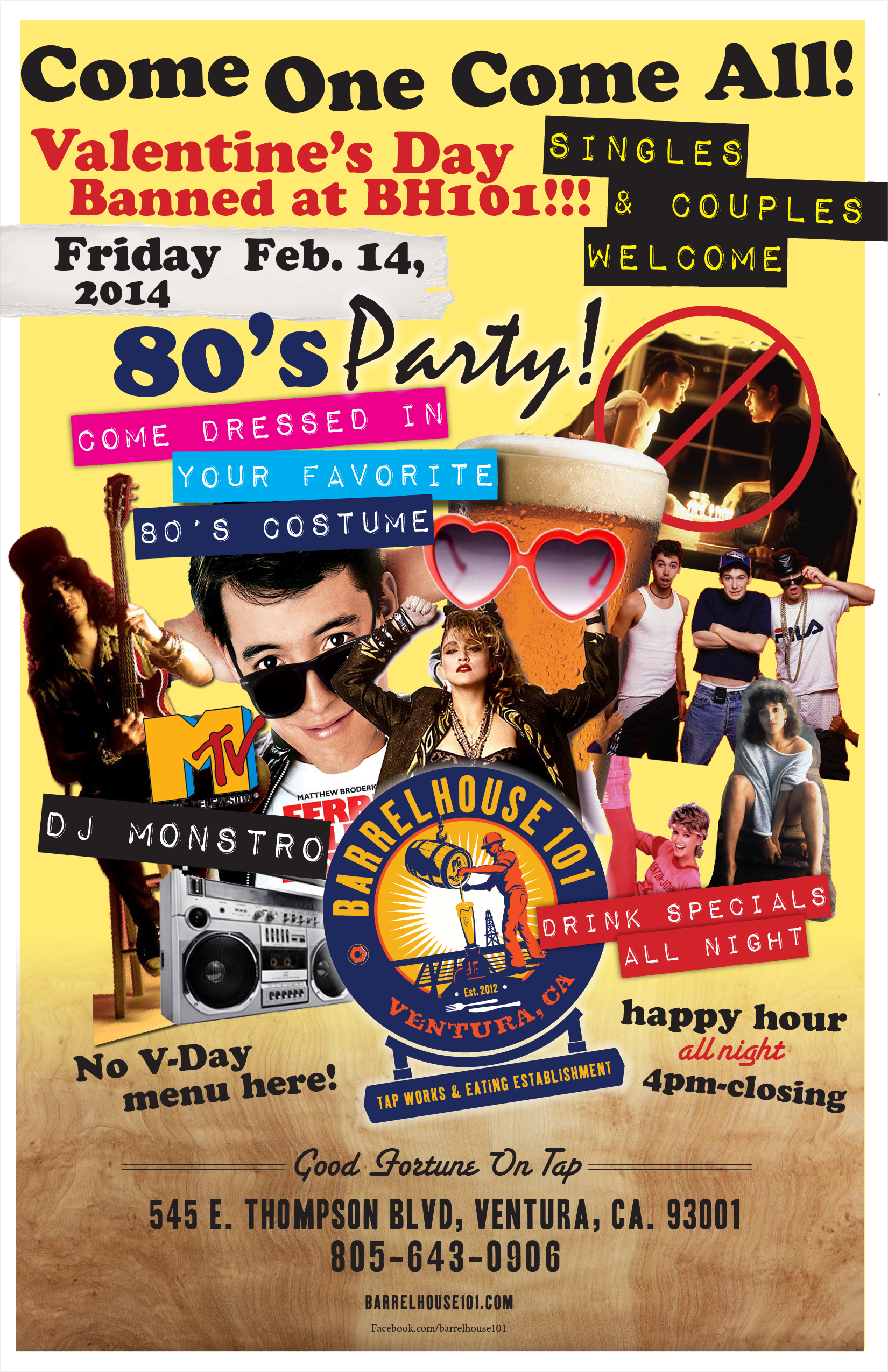 One of the many event graphics to attract customers. Posters and flyers were posted around town and on Facebook and Twitter.