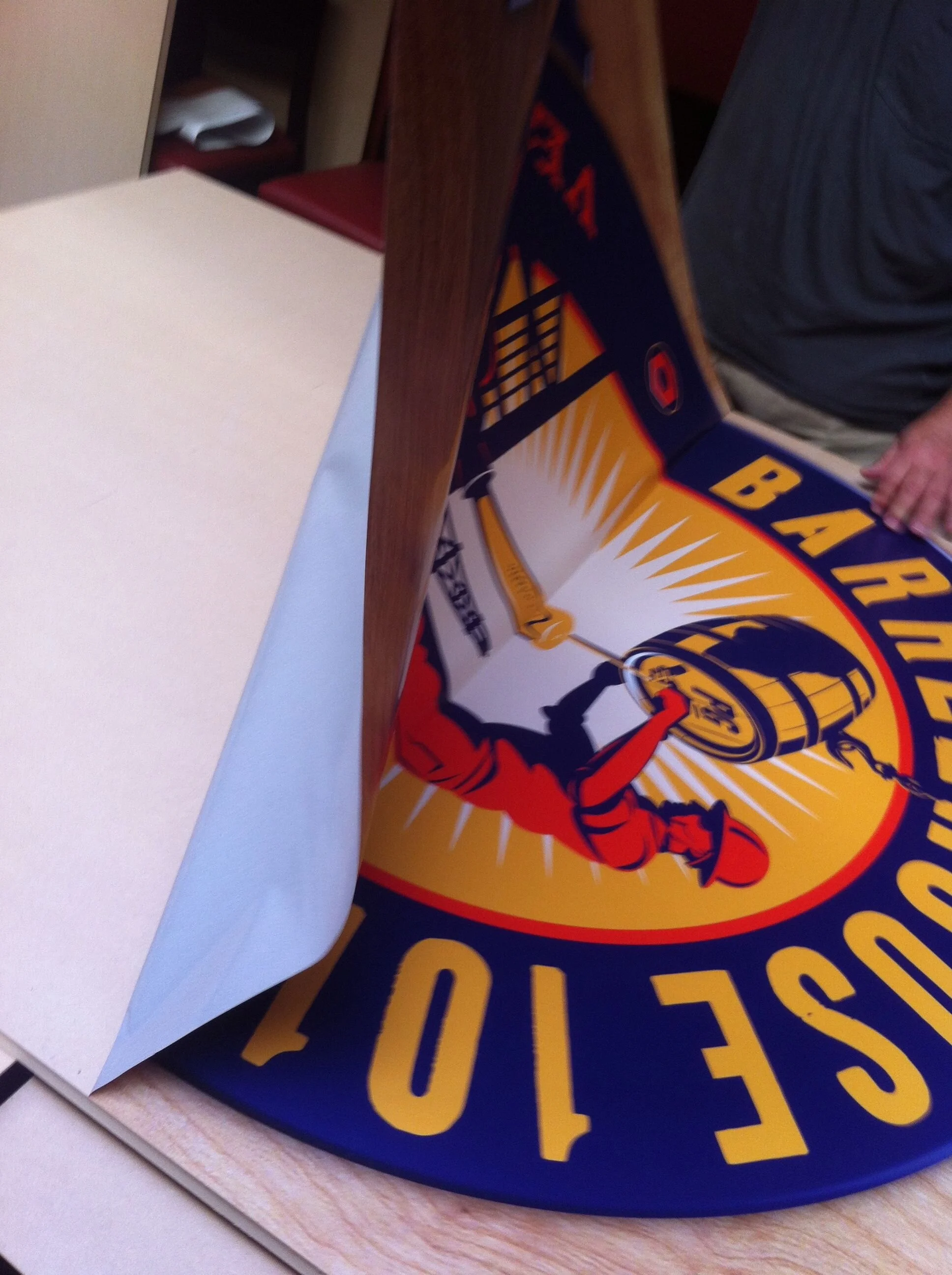 I applied the vinyl to each plywood frame making sure to remove any air pockets.