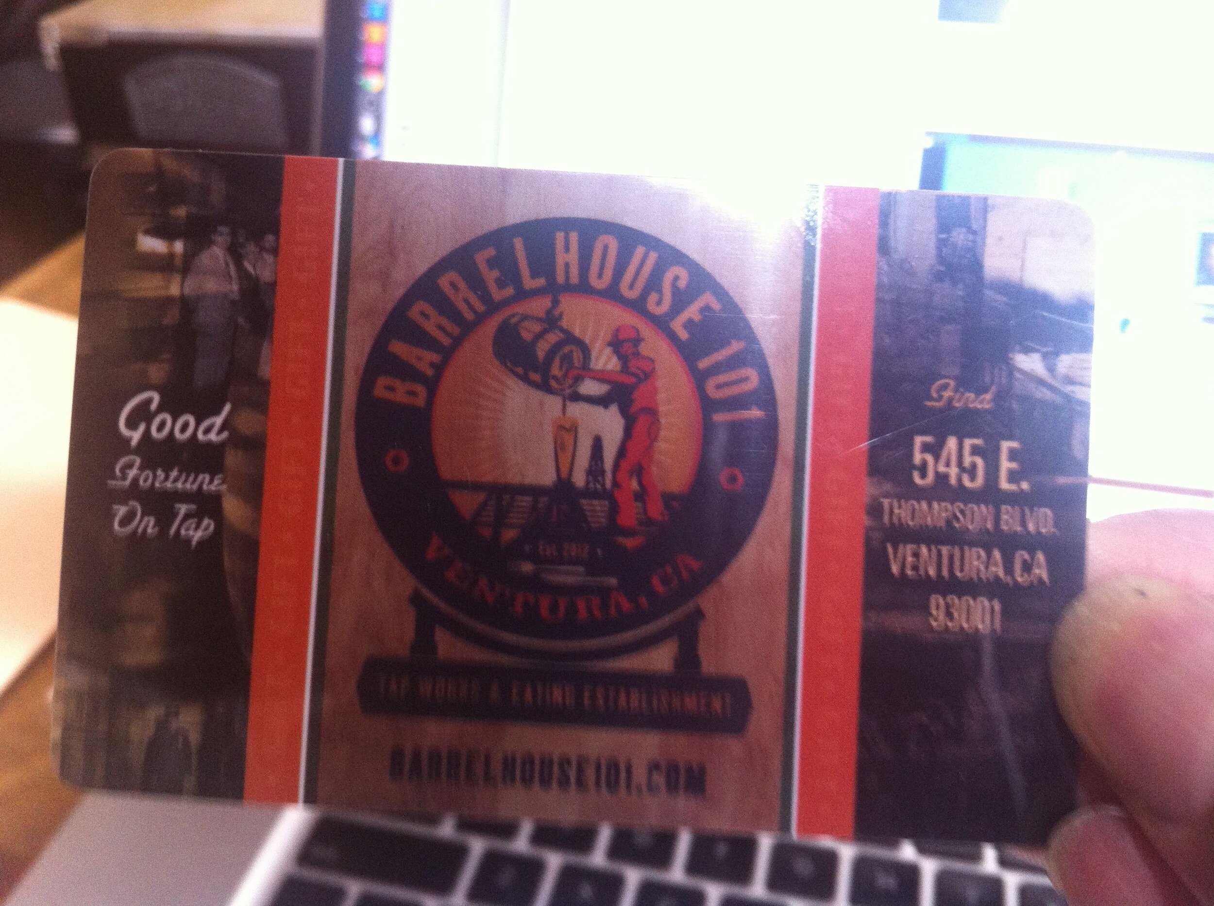 The official Barrelhouse 101 gift card.