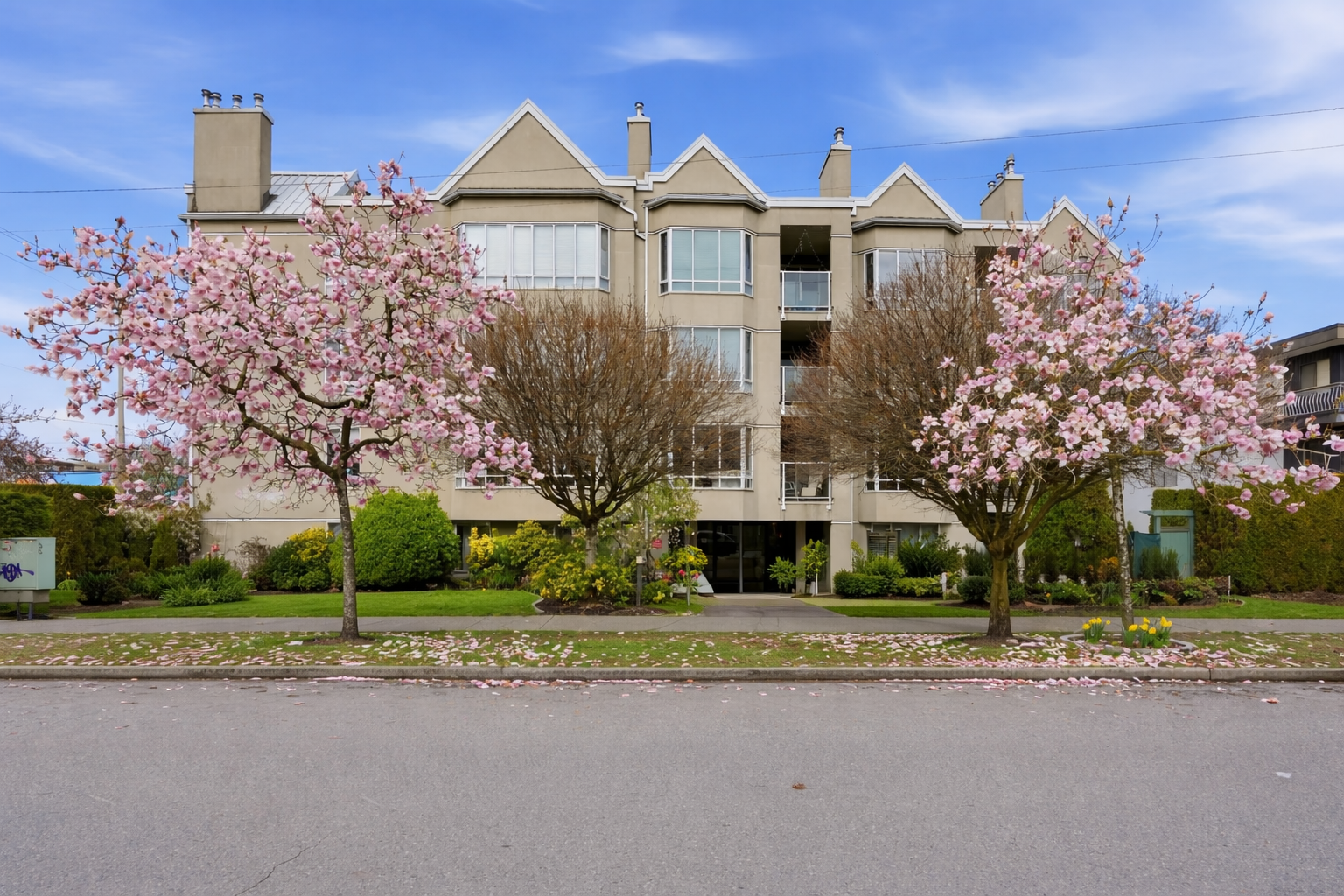 Modern apartment with cherry blossoms.png