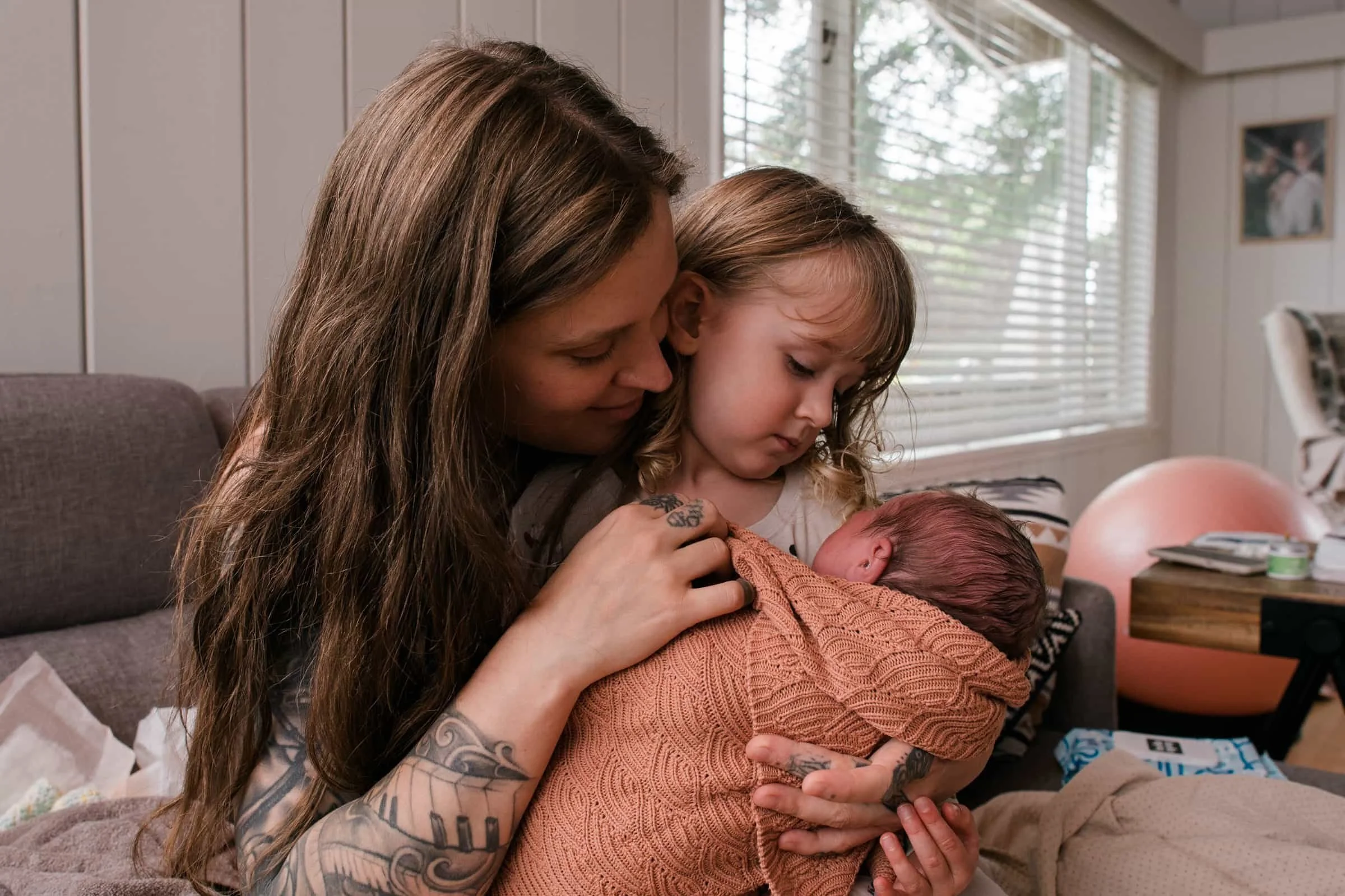 woman with newborn and toddler in Vancouver