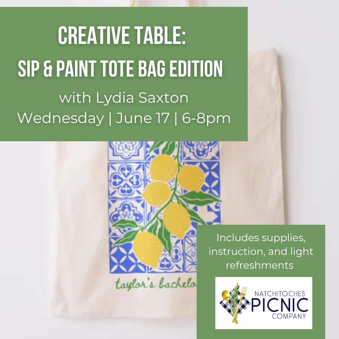 Creative Table: Sip &amp; Paint Tote Bag Edition