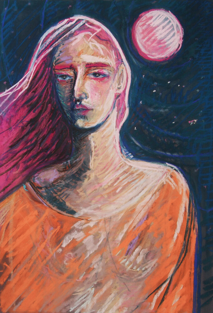 Beneath the Moon’s Full Gaze Dusted Pink