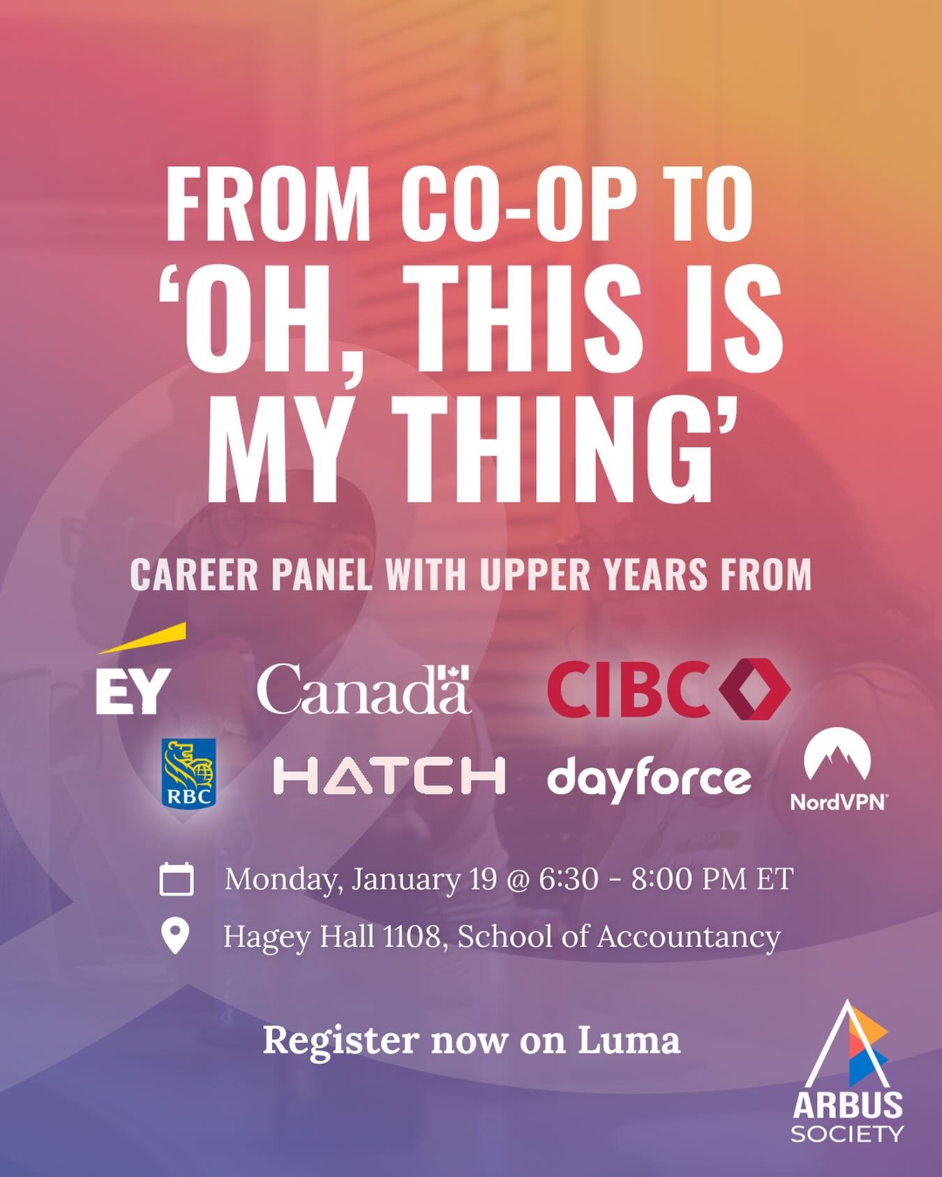 Ever had a co-op that made you think, &ldquo;yeah, this isn&rsquo;t it&rdquo;? 😬

Join us for a panel with upper-years and new grads who&rsquo;ve navigated roles across Finance, Consulting, PR, Project Management, and Tech. 

Expect real talk on try