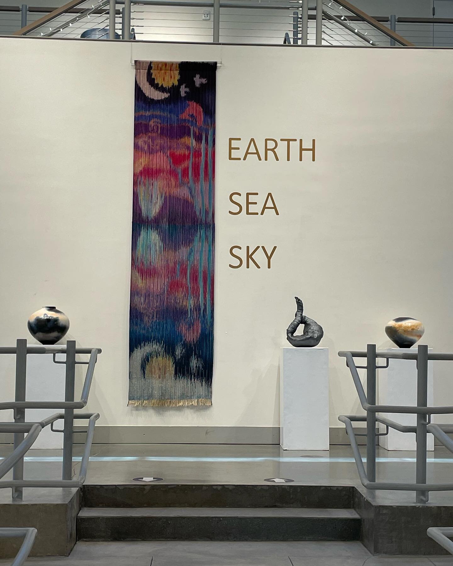 Some shots of our new show, Earth Sea Sky. Finally up! #Umbrellacenterforthearts#saggarfiredceramics #textileartists #ceramicsculpture #ceramicarts #concordarts