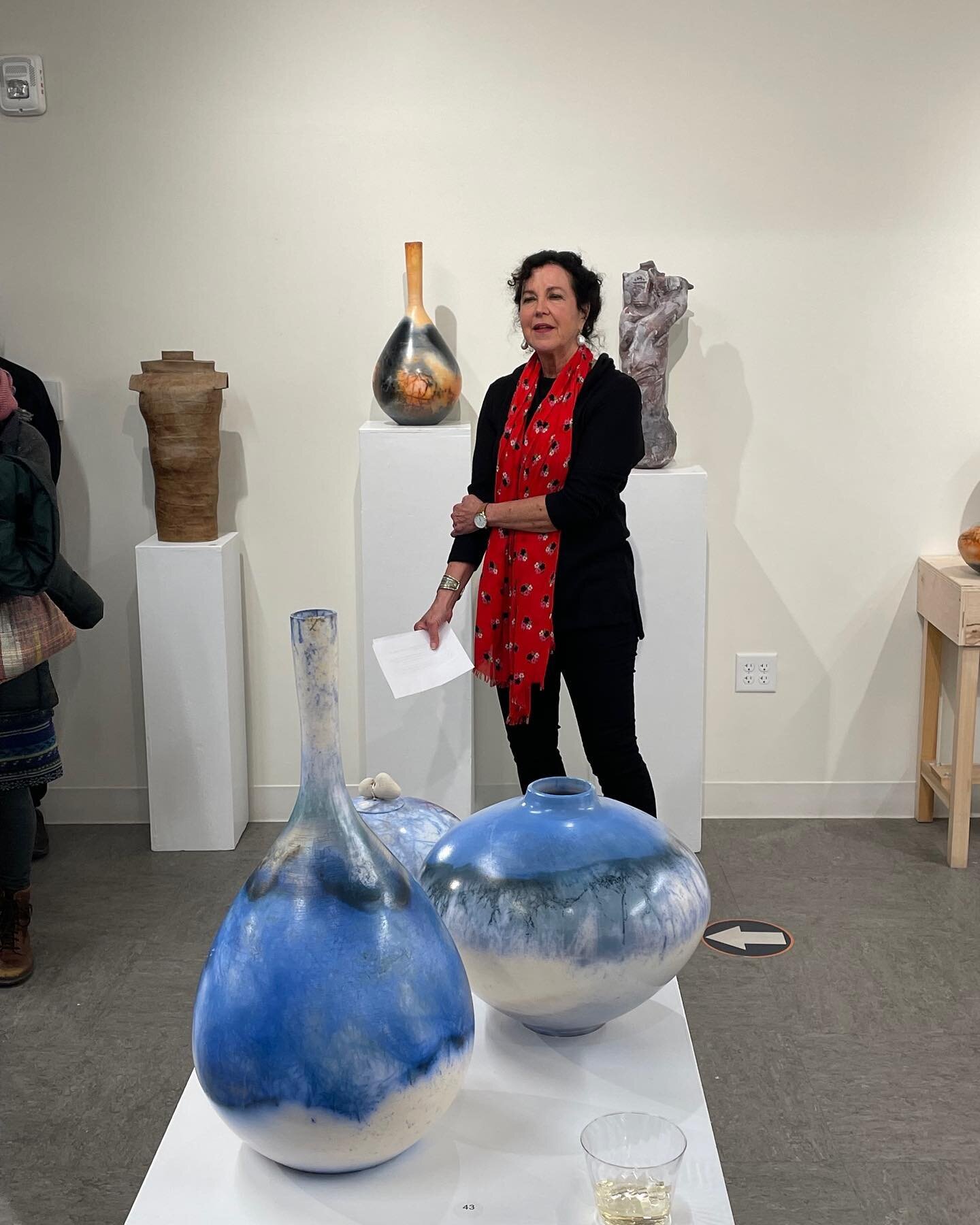 Thanks to everyone who came out and supported us at the opening of Earth Sea Sky! It was a great success! Thanks especially to my husband Ray, who took all the pictures. #umbrellaarts #saggarfired #ceramicart #concordart