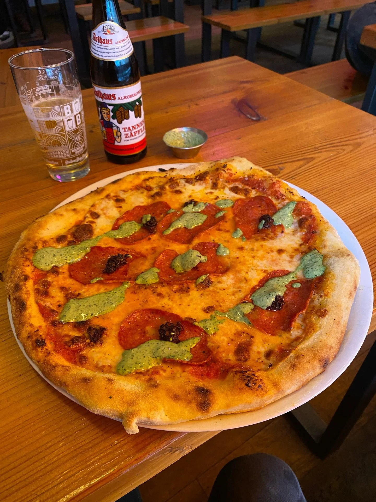 Best Cheat Day Ever 🍕 #salami #pizza #alcoholfreebeer